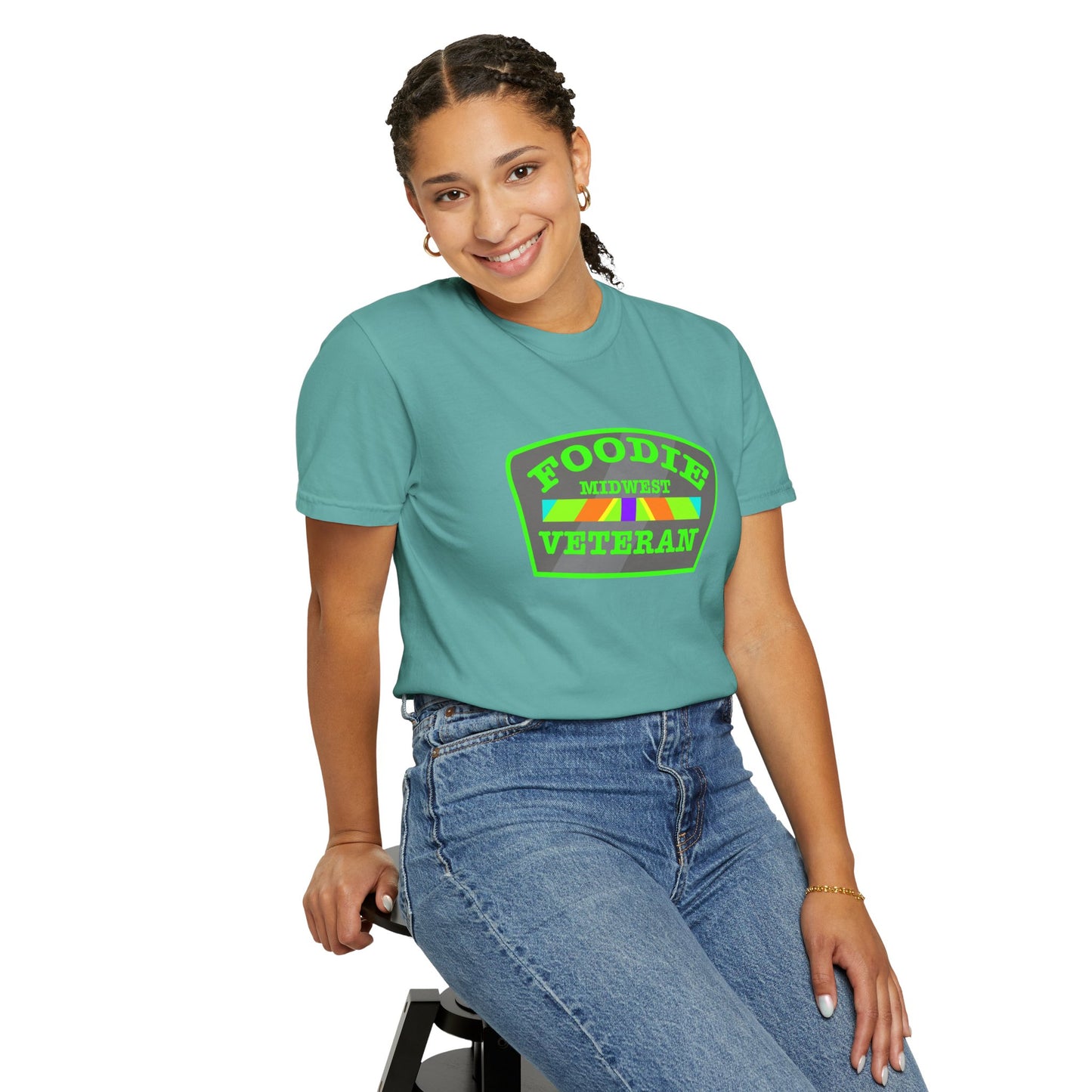 L.O.E.F Foodie Veteran MIDWEST Unisex Tee Shirt (Neon Green)