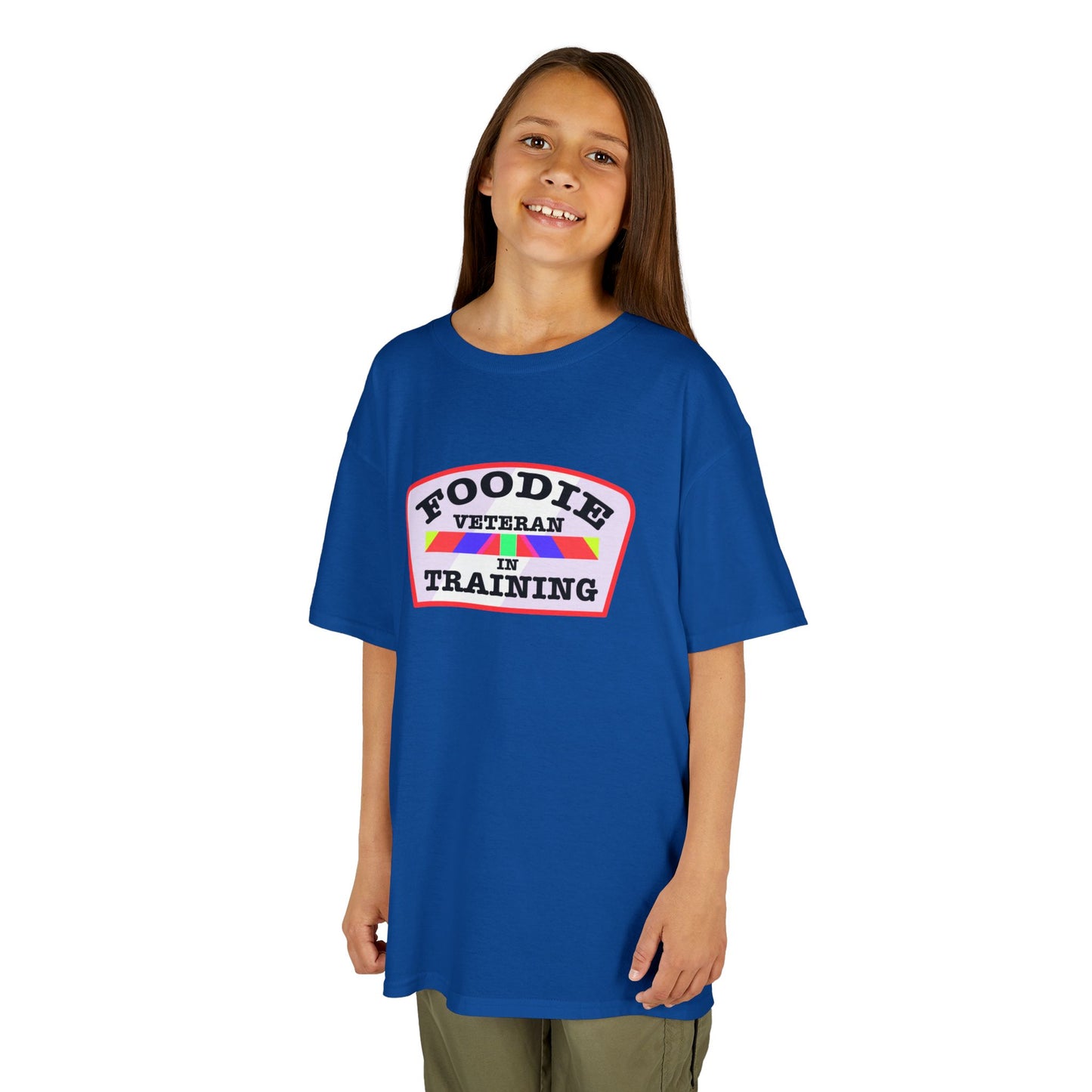 L.O.E.F Foodie Veteran In Training Kids Tee Shirt (Soft Pink)