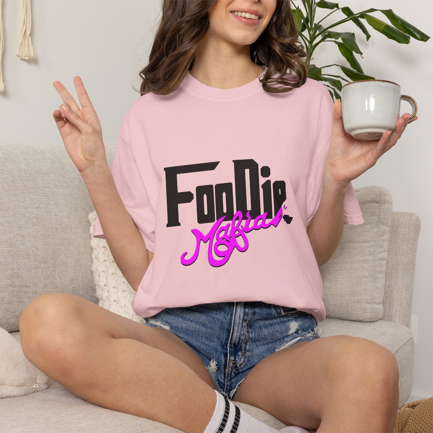 L.O.E.F Foodie Mafia Unisex Tee Shirt (Bright Purple)