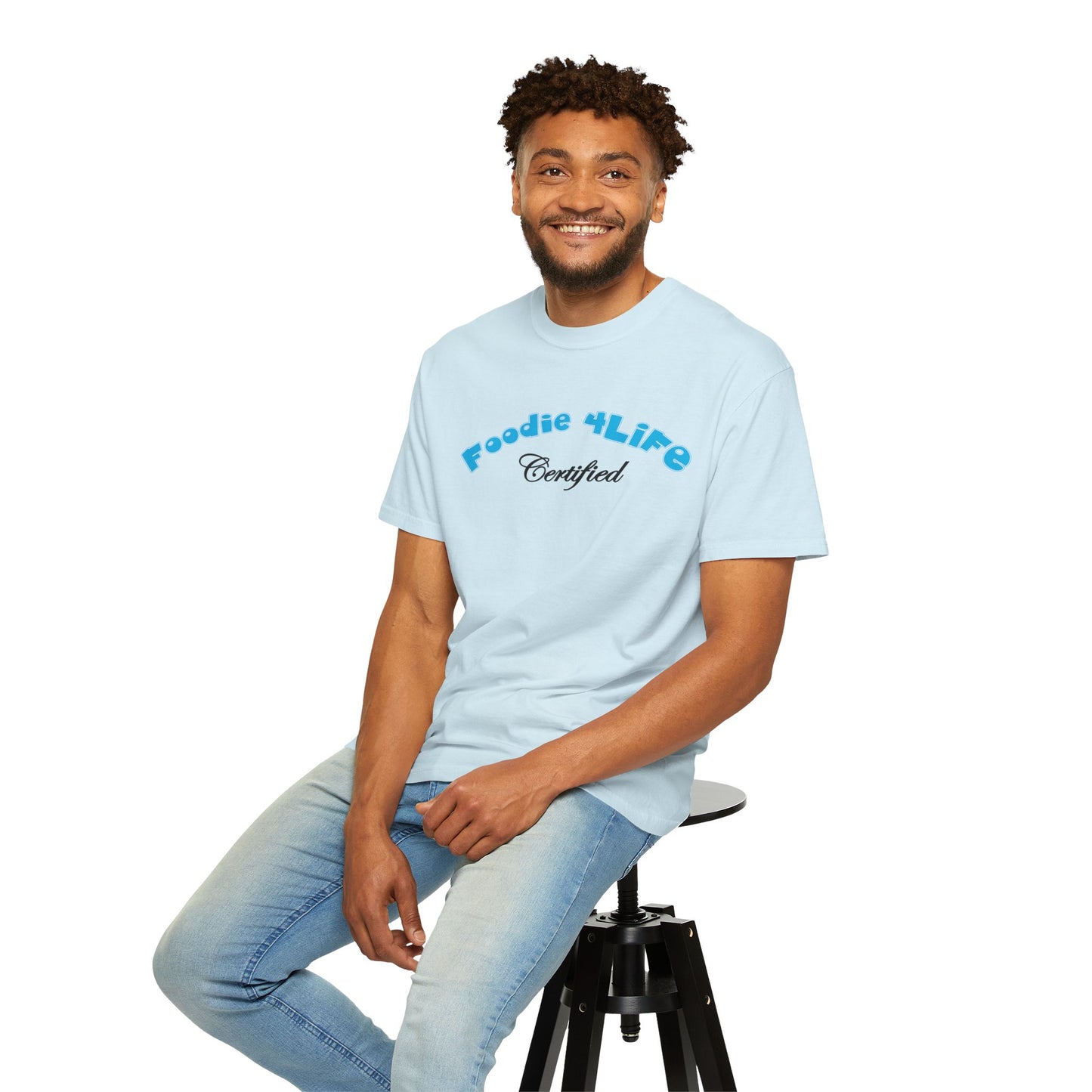 L.O.E.F Foodie 4Life Certified Unisex Tee Shirt (Sky Blue)