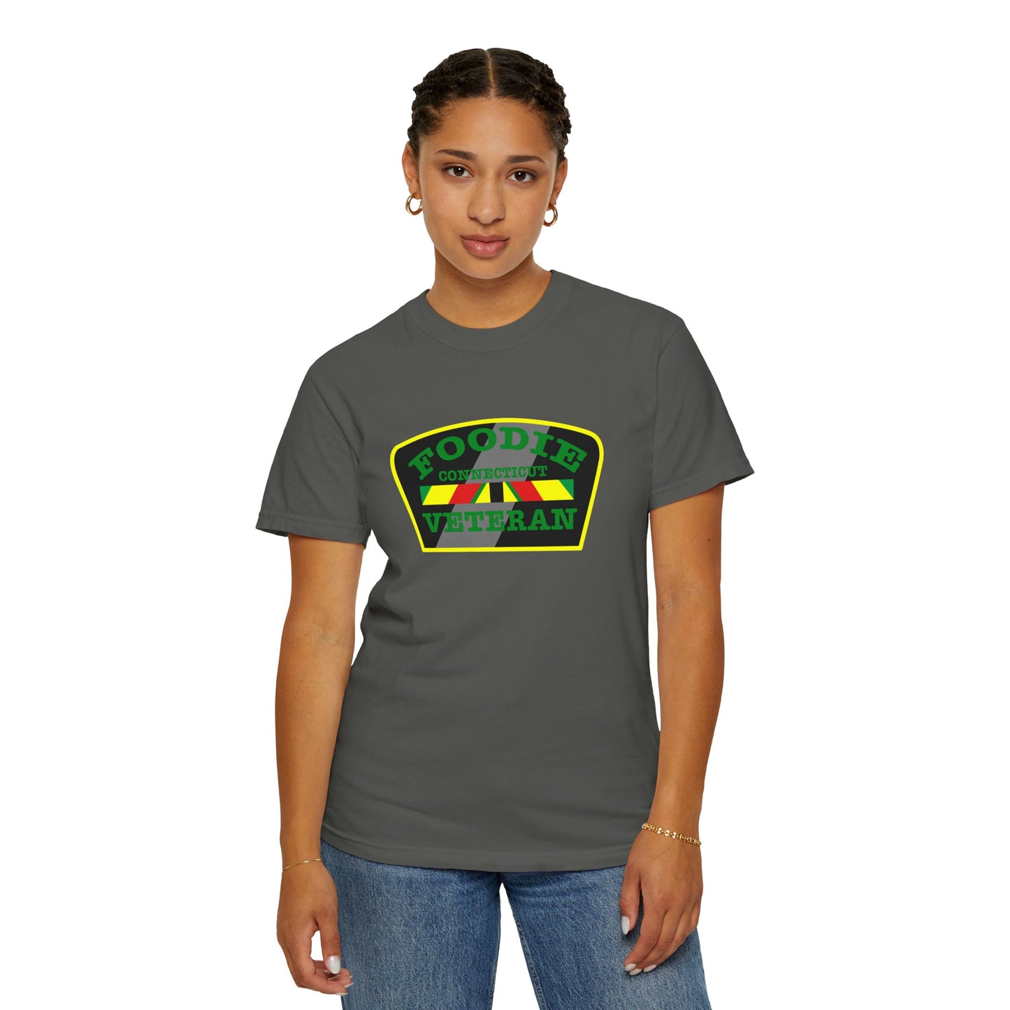 L.O.E.F Foodie Veteran CONNECTICUT Unisex Tee Shirt (Green)