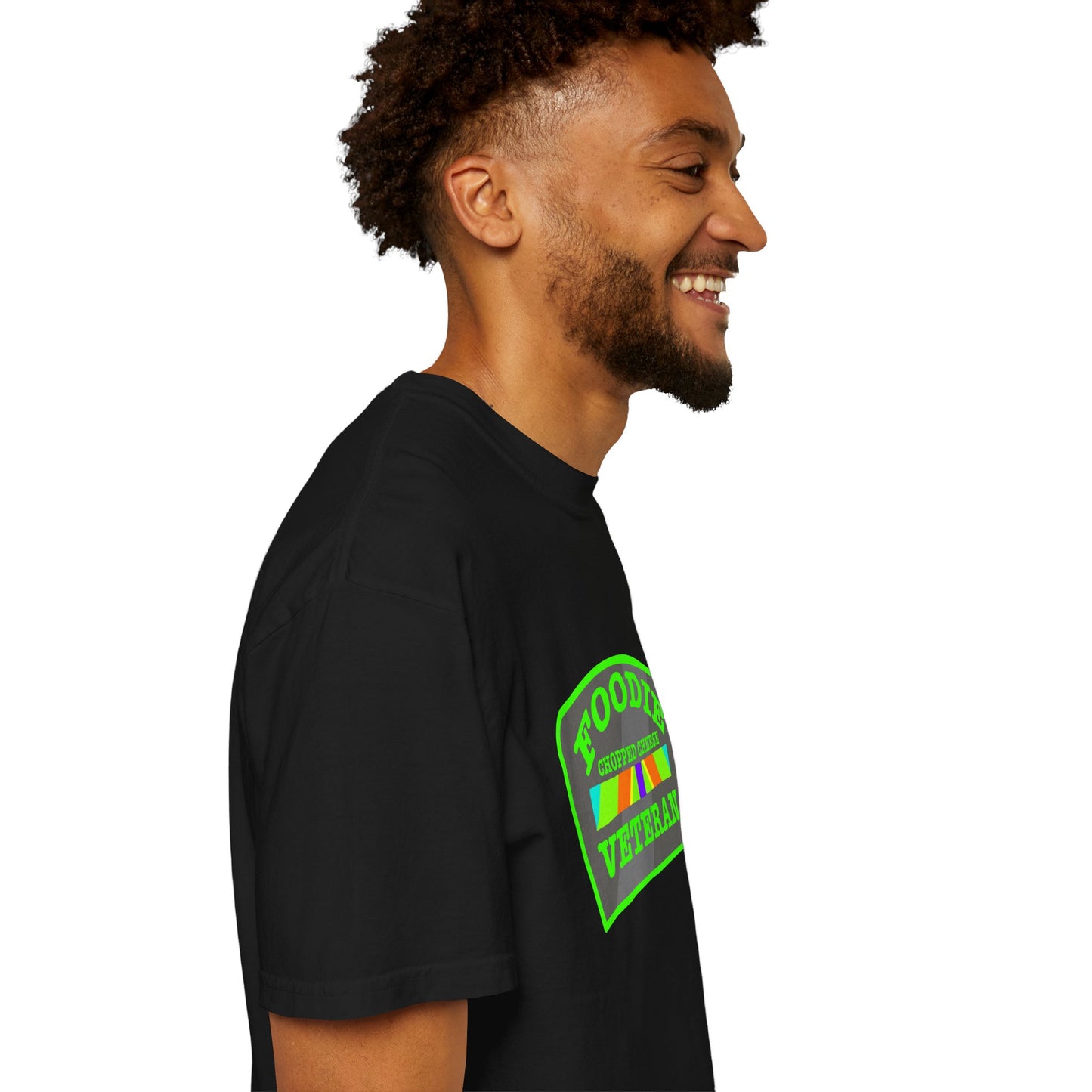 L.O.E.F Foodie Veteran Chopped Cheese Unisex Tee Shirt (Neon Green)
