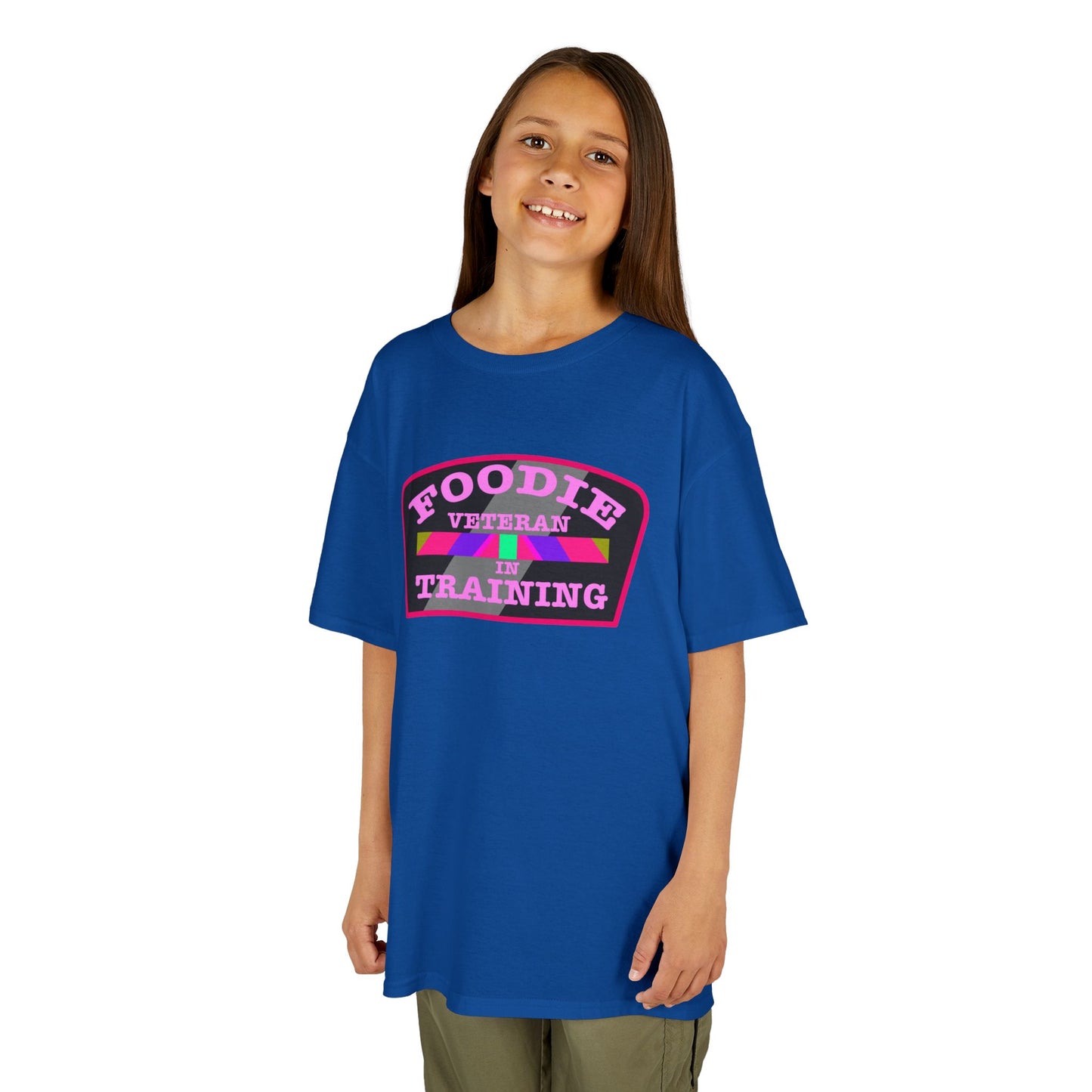 L.O.E.F Foodie Veteran In Training Kids Tee Shirt (Pink)