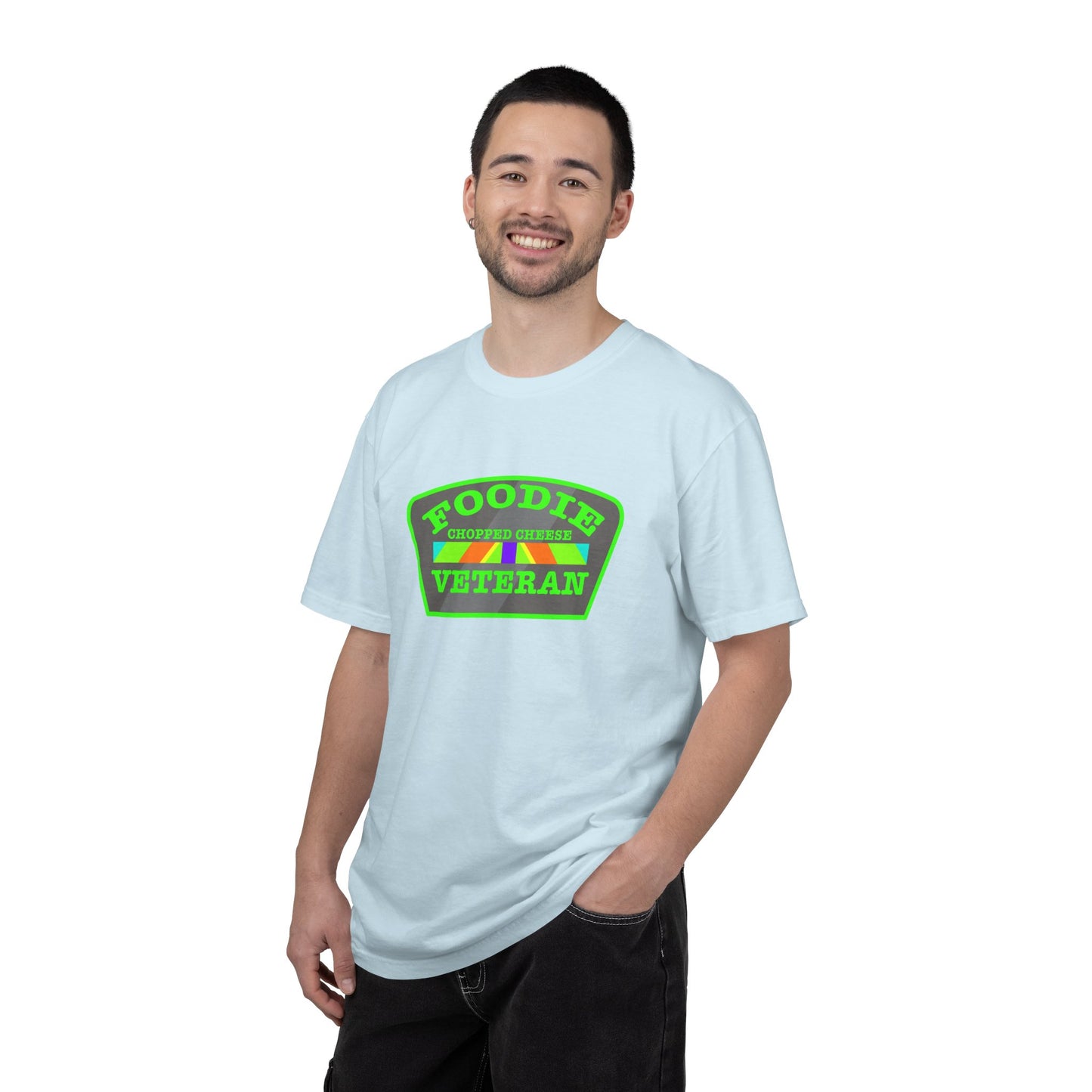L.O.E.F Foodie Veteran Chopped Cheese Unisex Tee Shirt (Neon Green)