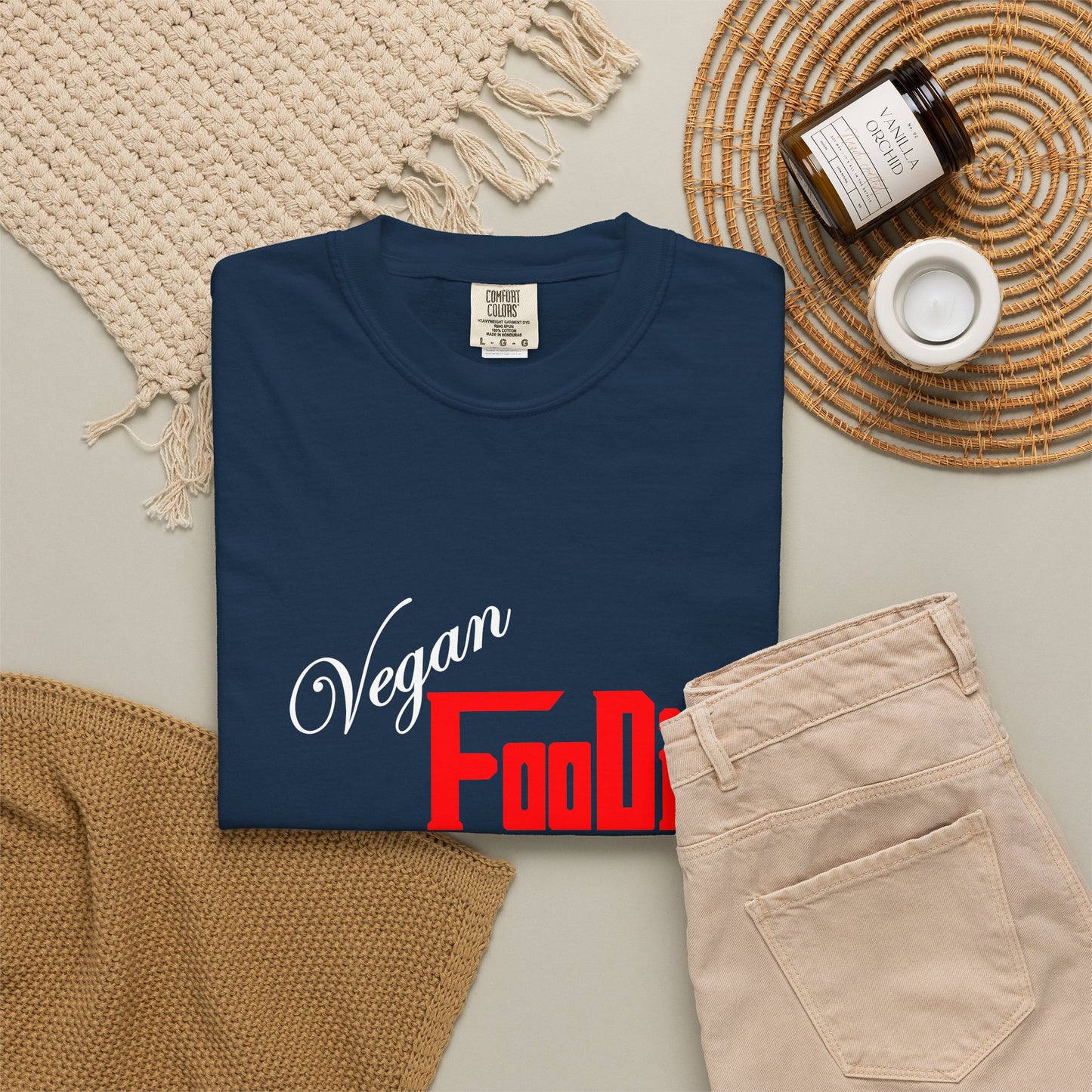 L.O.E.F Unisex Vegan Foodie Tee Shirt (Fiery Red)