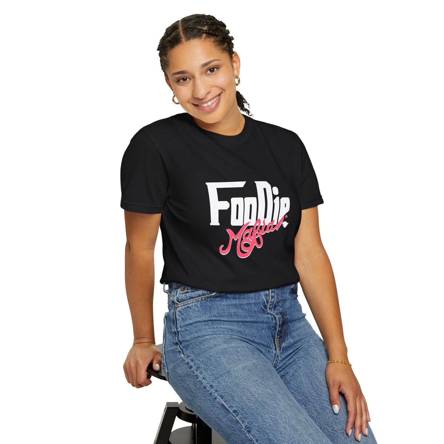 L.O.E.F White Foodie Mafia Unisex Tee shirt (Fiery Red)