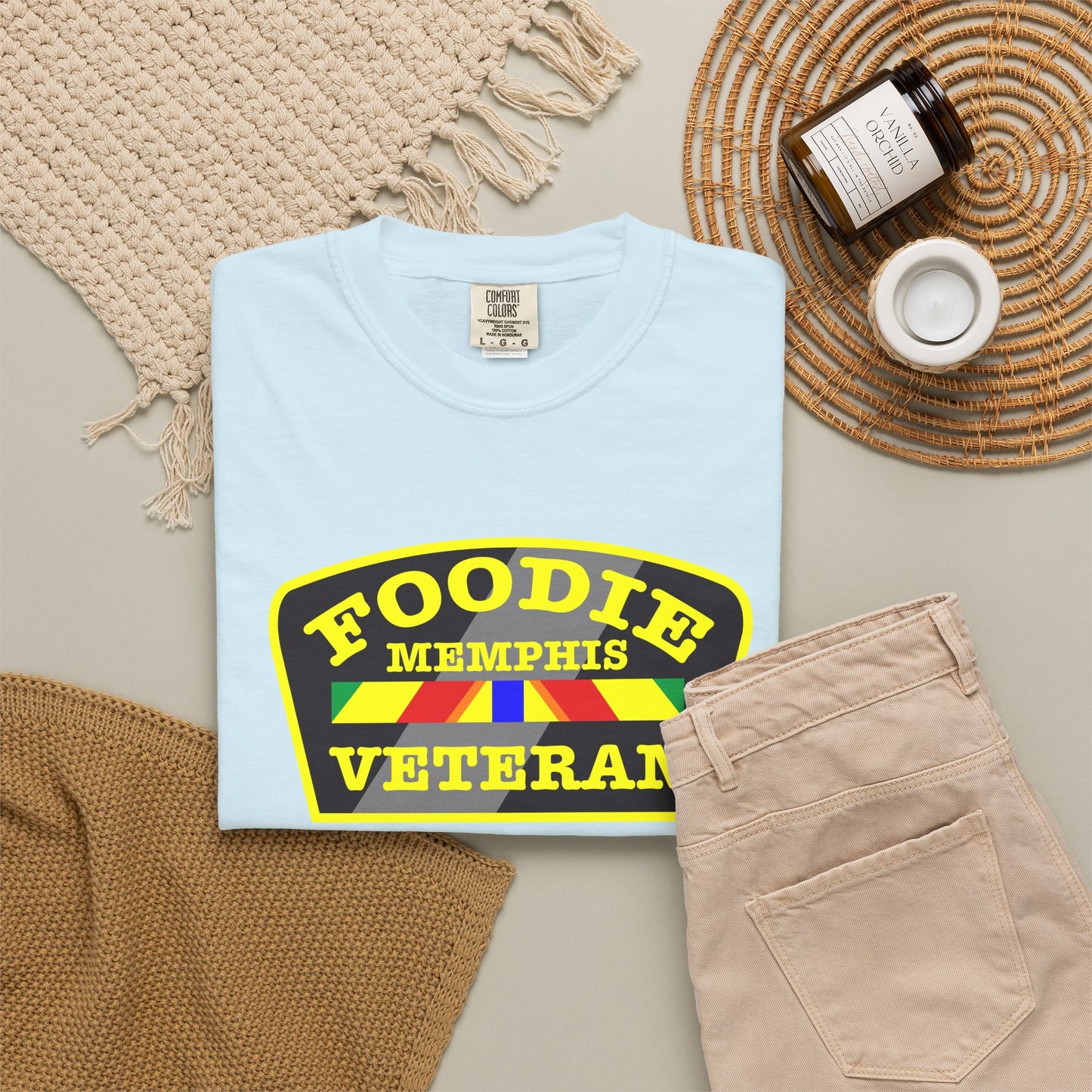 L.O.E.F Foodie Veteran MEMPHIS Unisex Tee Shirt (Yellow)