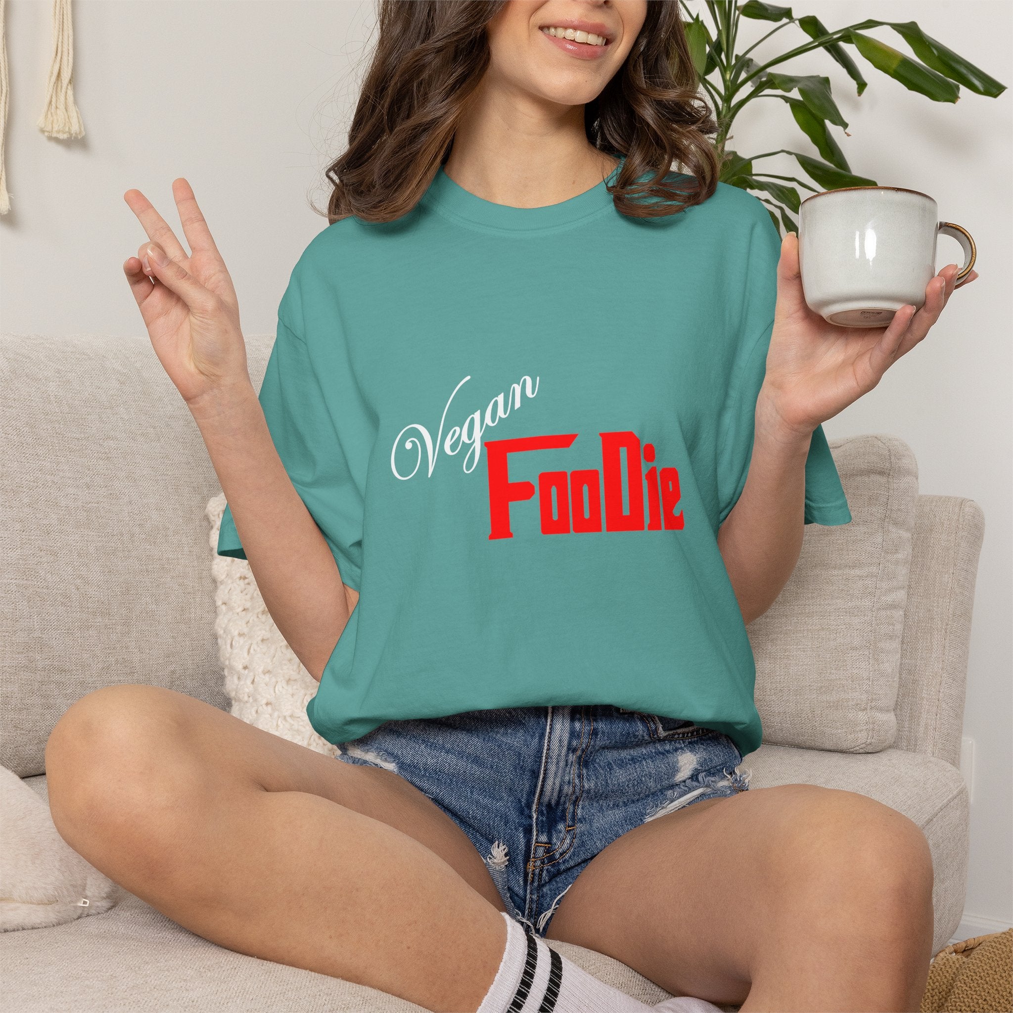 L.O.E.F Unisex Vegan Foodie Tee Shirt (Fiery Red)