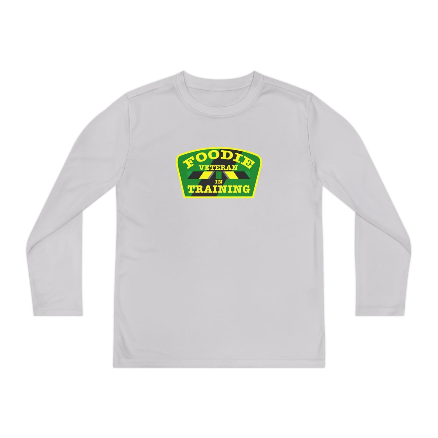 L.O.E.F Foodie Veteran In Training Youth Long Sleeve Tee (Yellow and Green)
