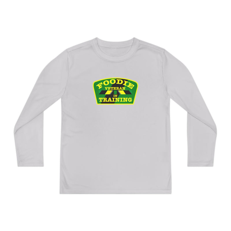 L.O.E.F Foodie Veteran In Training Youth Long Sleeve Tee (Yellow and Green)