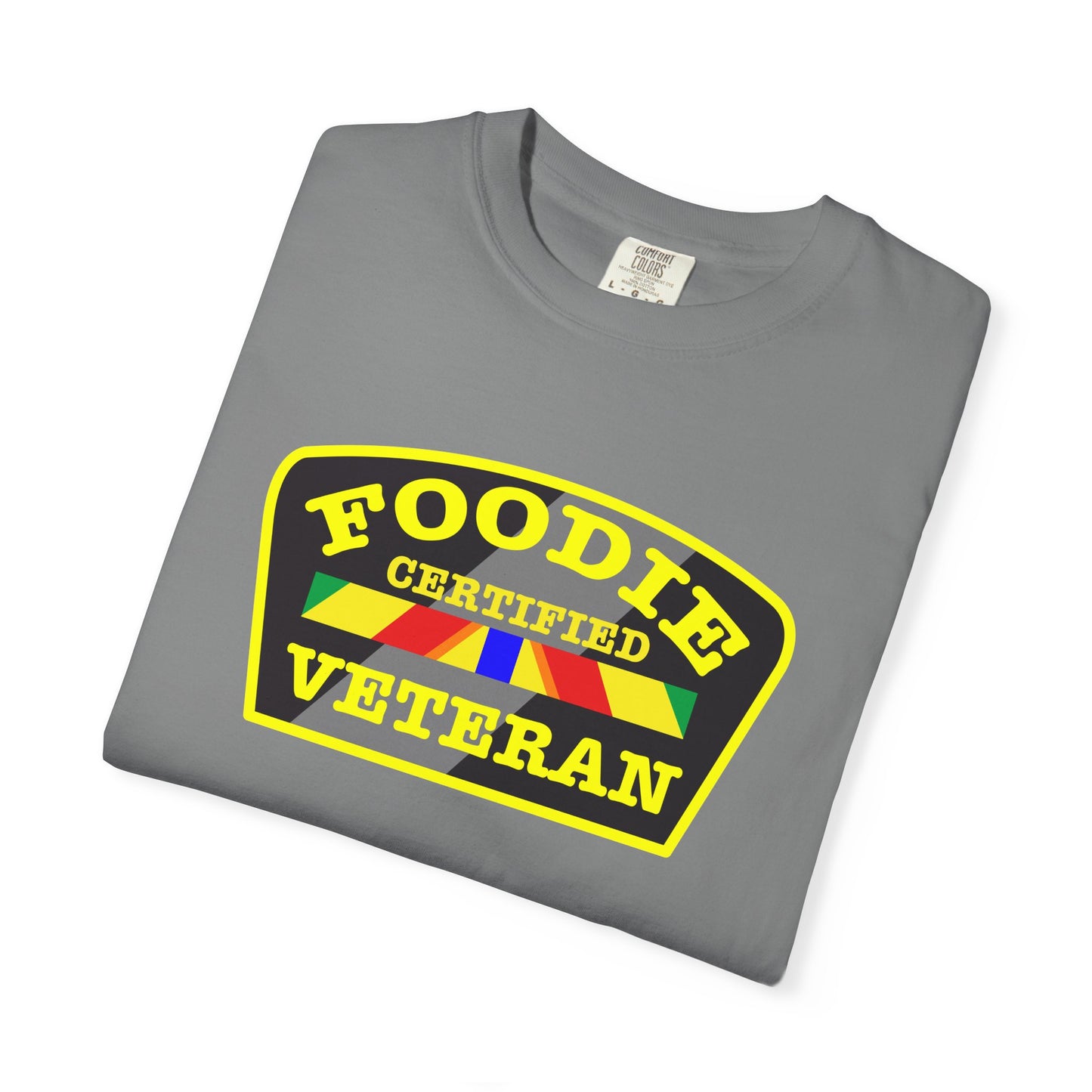 L.O.E.F Foodie CERTIFIED Veteran Unisex Tee Shirt (Yellow)