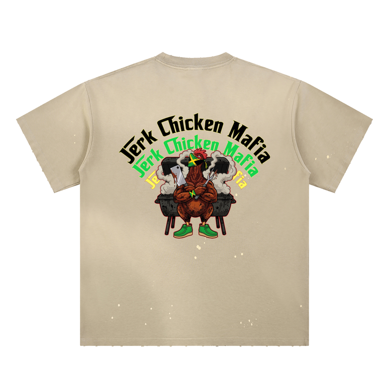 Hand-Frayed Sunfade Paint Splatter T-Shirt