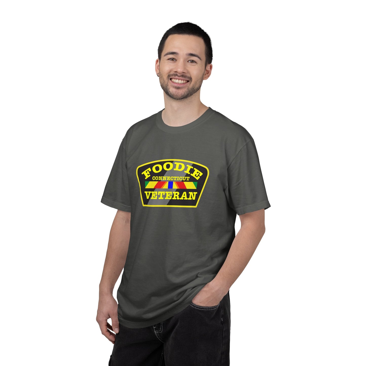 L.O.E.F Foodie Veteran CONNECTICUT Unisex Tee Shirt (Yellow)