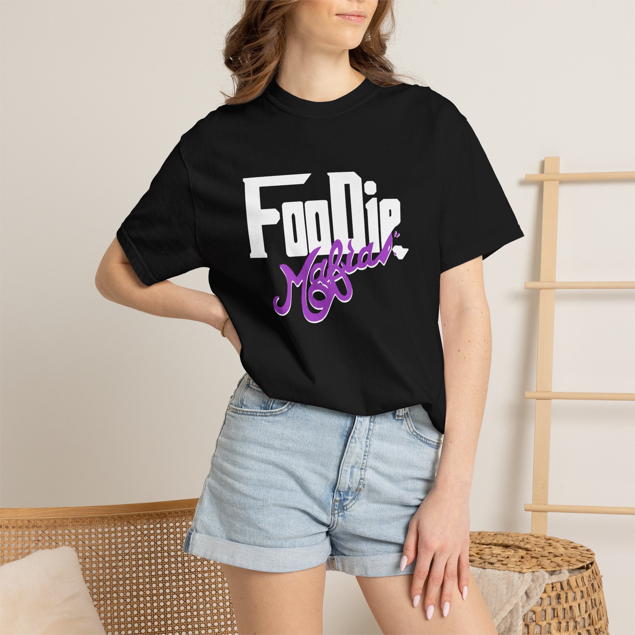 L.O.E.F Foodie Mafia Unisex Tee Shirt  (Purple)