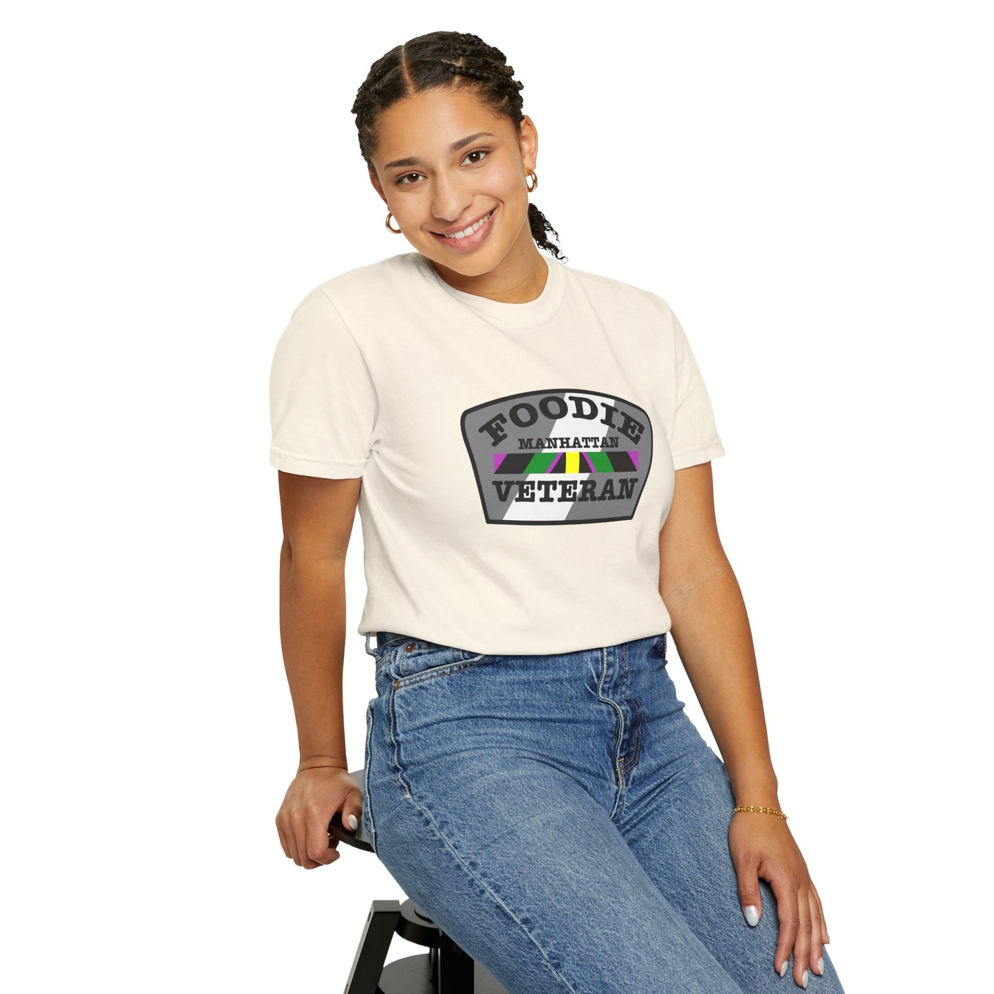 L.O.E.F Foodie Veteran Manhattan Unisex Tee Shirt (Gray)
