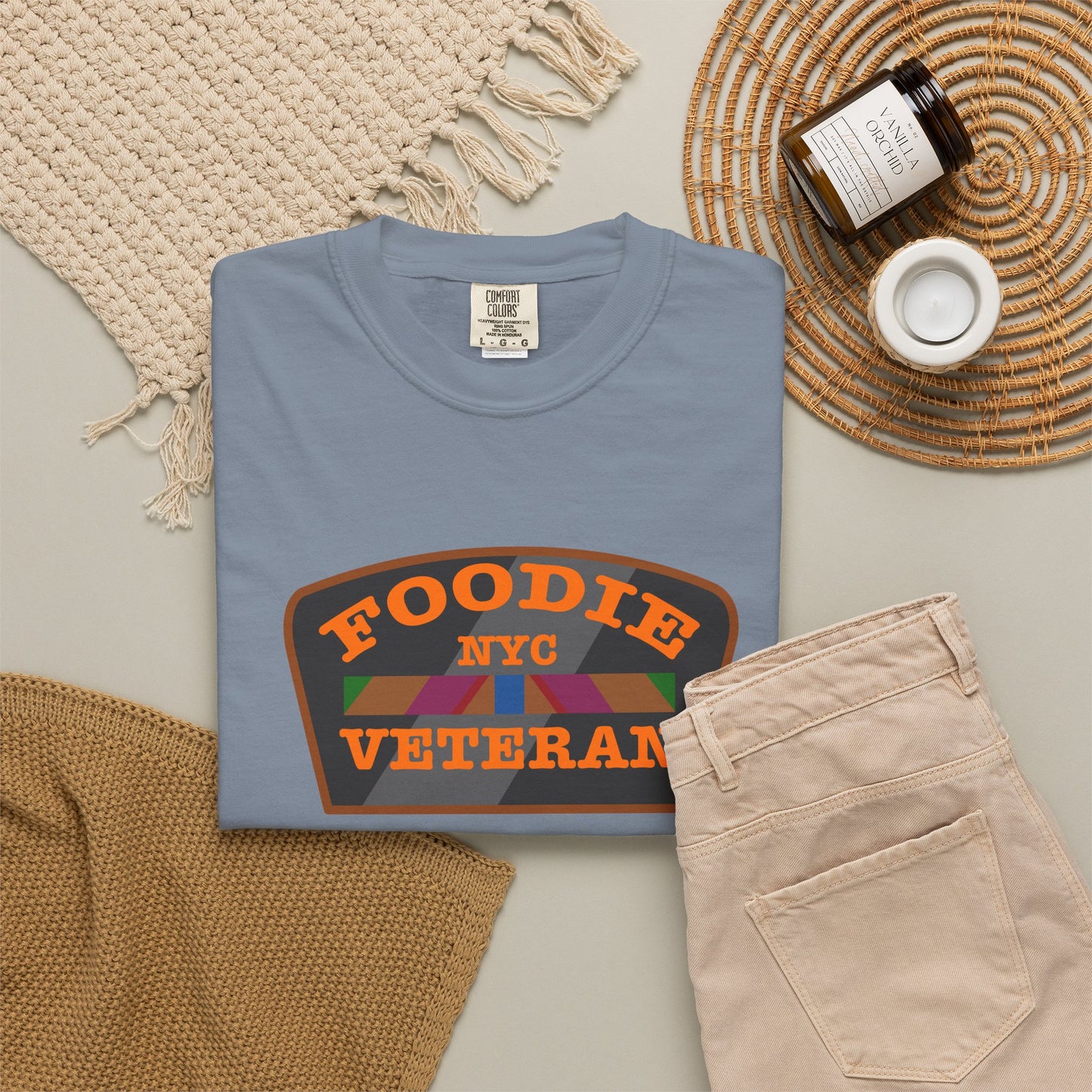L.O.E.F Foodie Veteran NYC Unisex Tee Shirt (Orange)