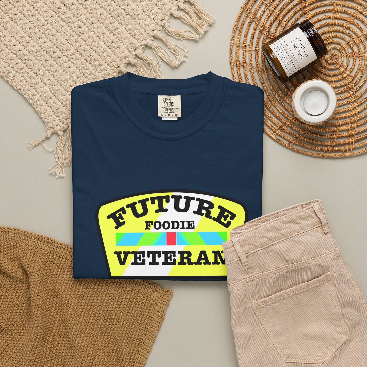 L.O.E.F Future Foodie Veteran Unisex Tee Shirt (Yellow and Black)