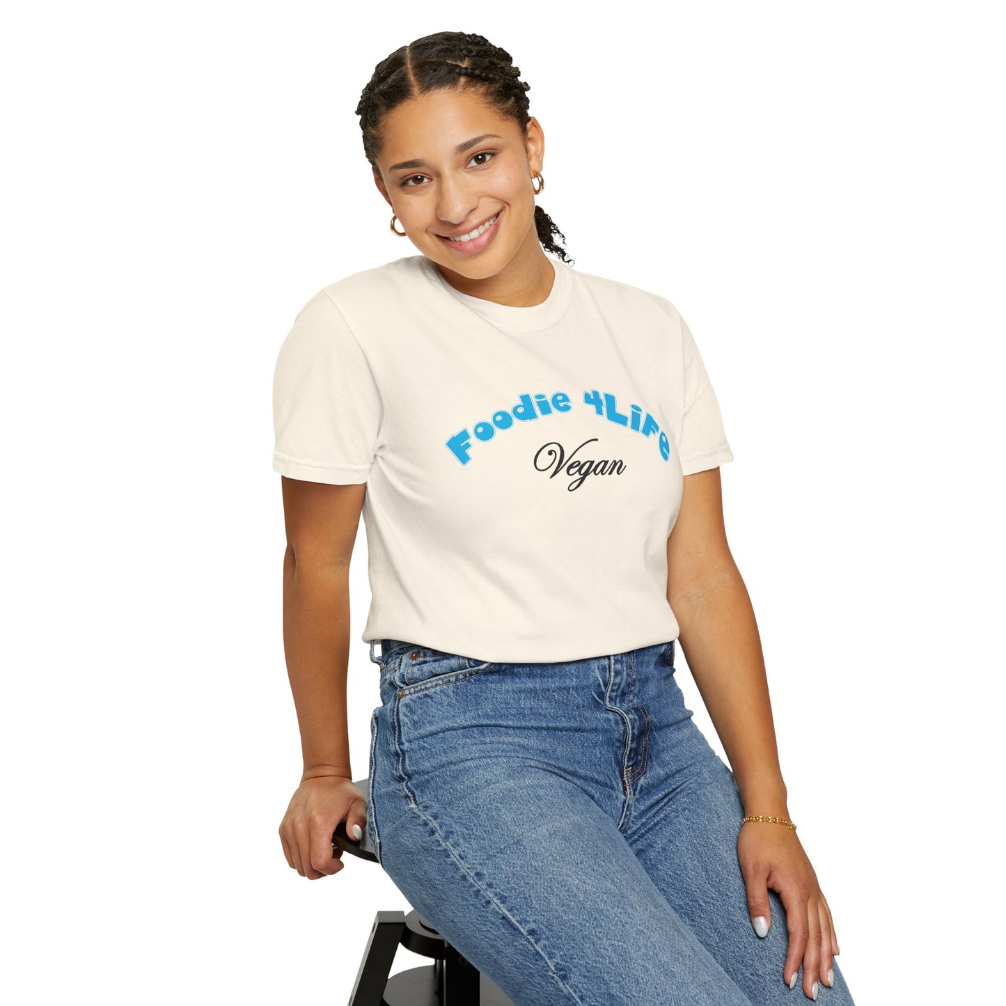 L.O.E.F Foodie 4Life Vegan Unisex Tee Shirt (Sky Blue)