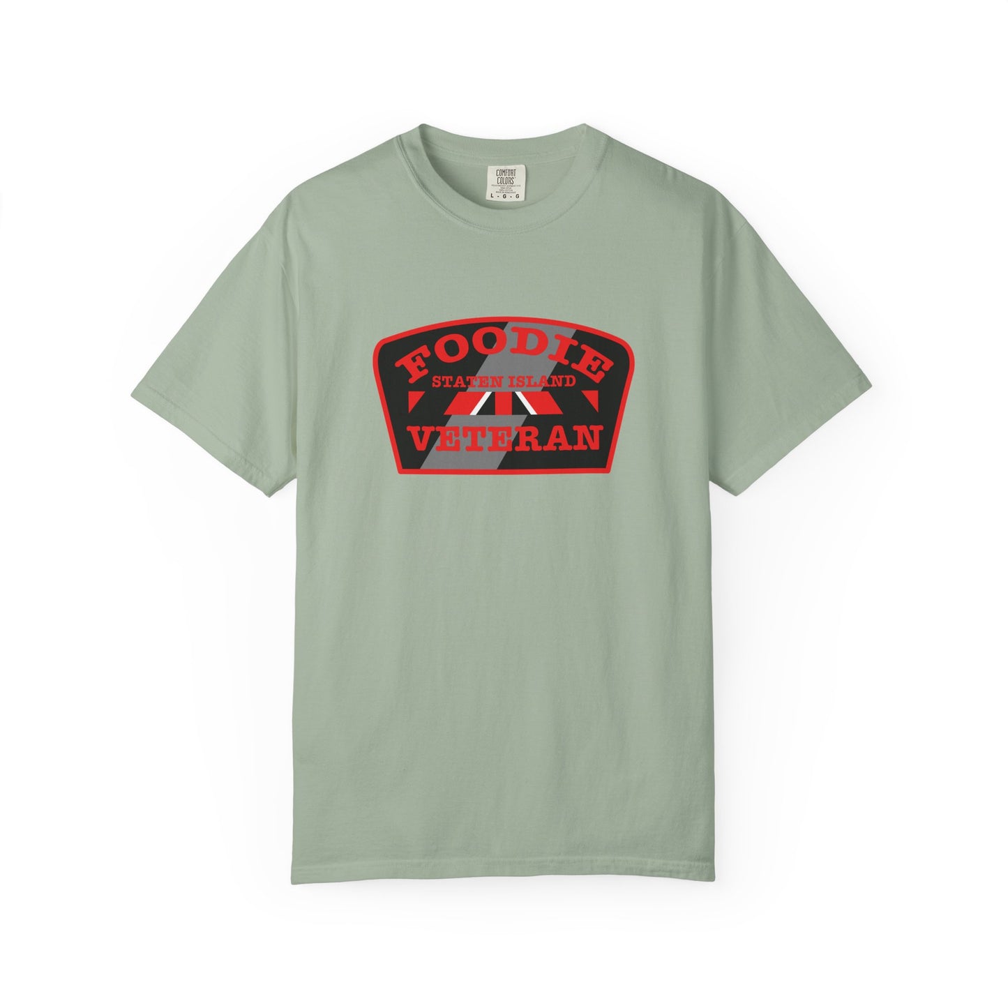 L.O.E.F Foodie Veteran STATEN ISLAND Unisex Tee Shirt (Red)