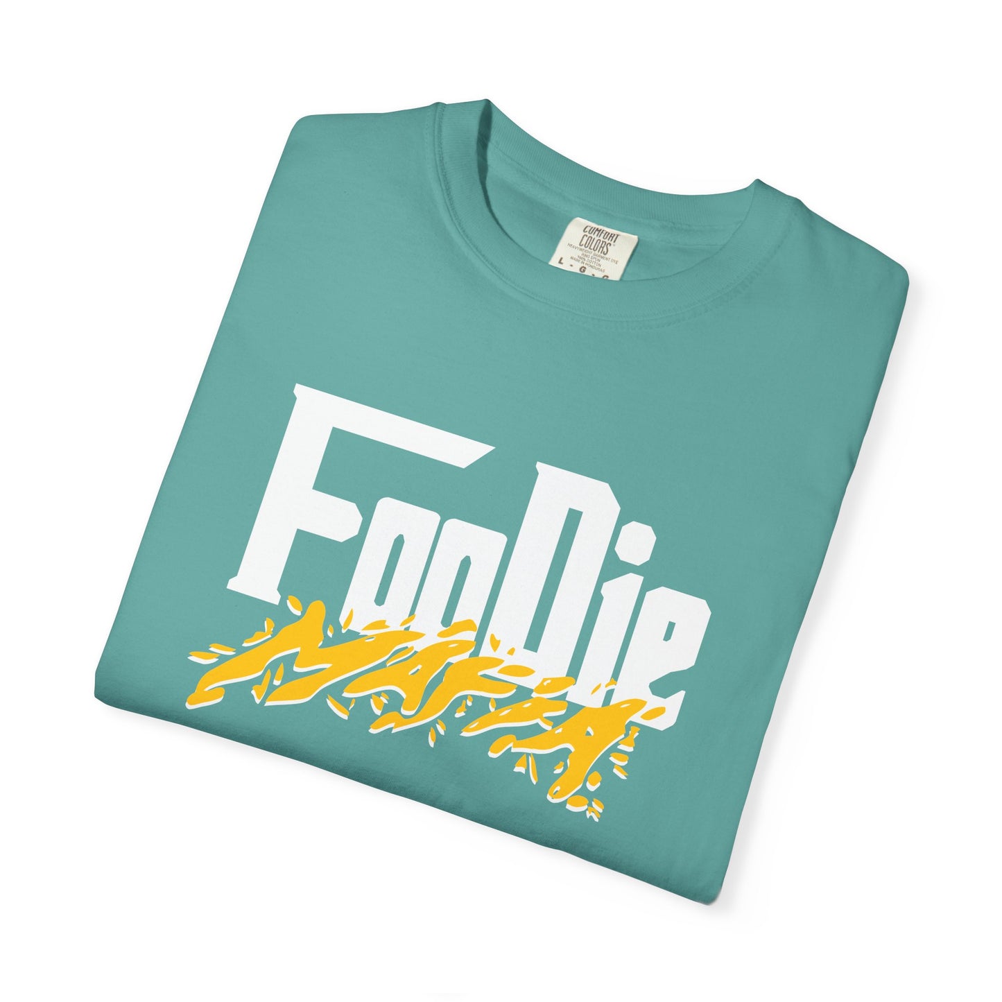 L.O.E.F White Foodie Mafia Unisex Tee Shirt (Mustard)