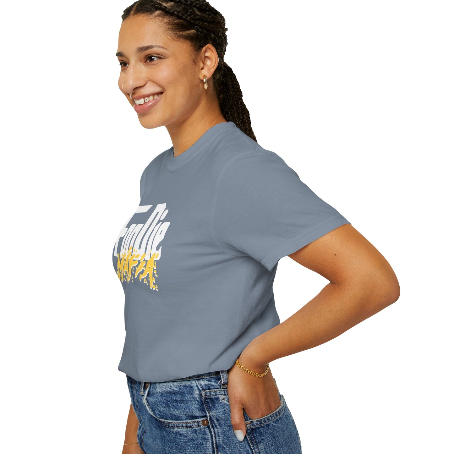 L.O.E.F White Foodie Mafia Unisex Tee Shirt (Yellow)