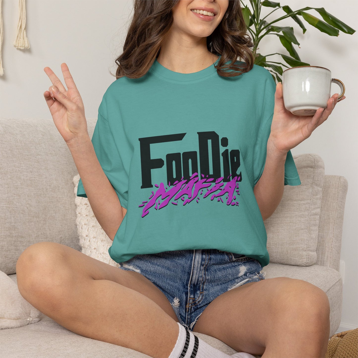 L.O.E.F Foodie Mafia Unisex Tee Shirt (Bright Purple)