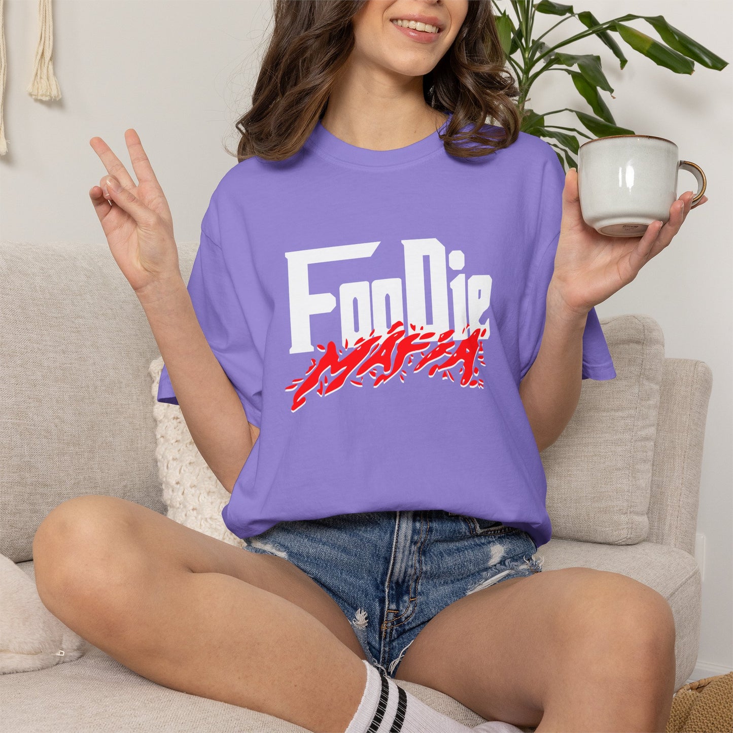 L.O.E.F Foodie Mafia Unisex Tee Shirt  (Red)