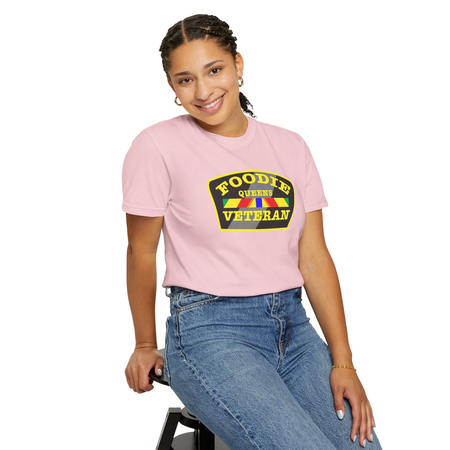 L.O.E.F Foodie Veteran QUEENS Unisex Tee Shirt (Yellow)
