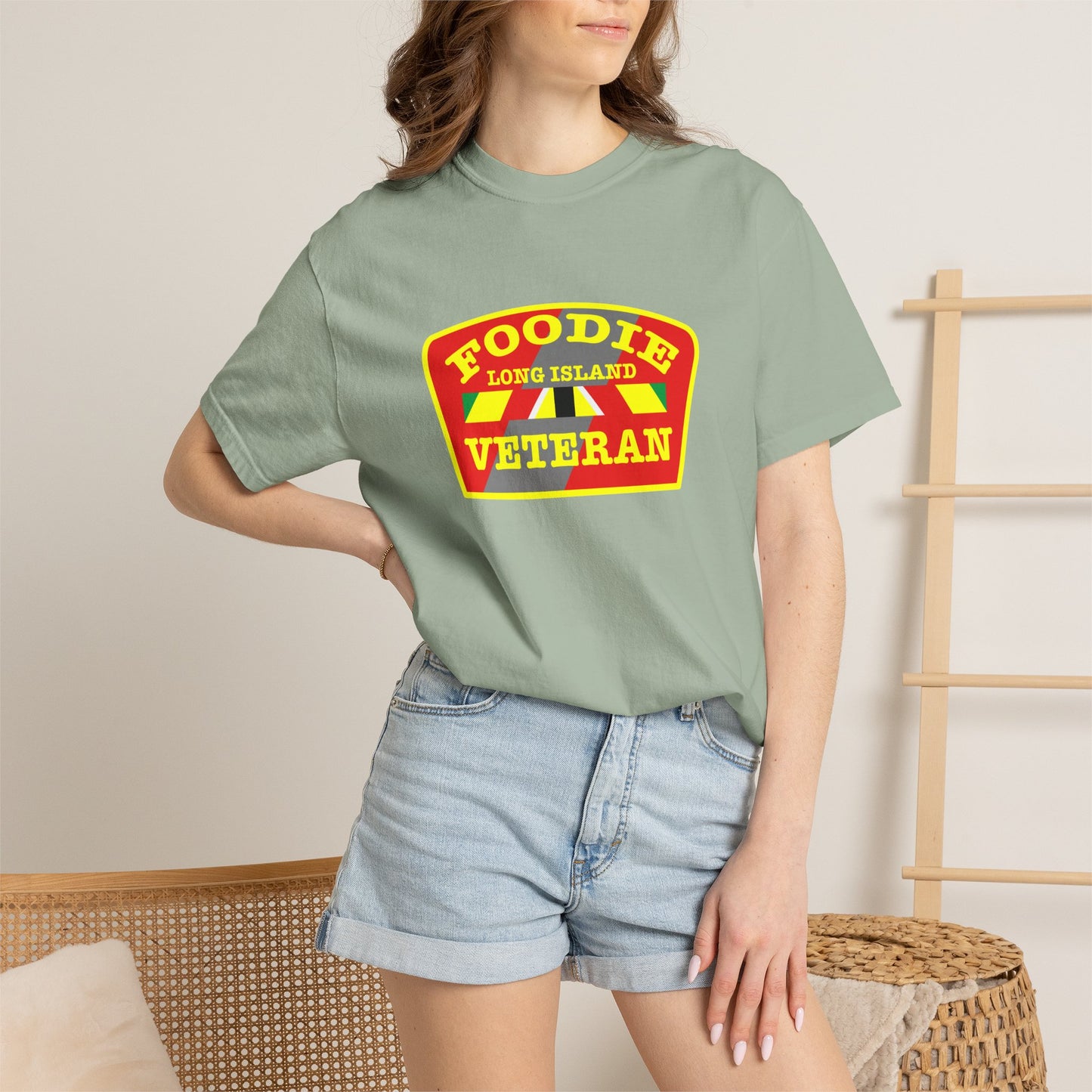 L.O.E.F Foodie Veteran Long Island Unisex Tee Shirt (Yellow)