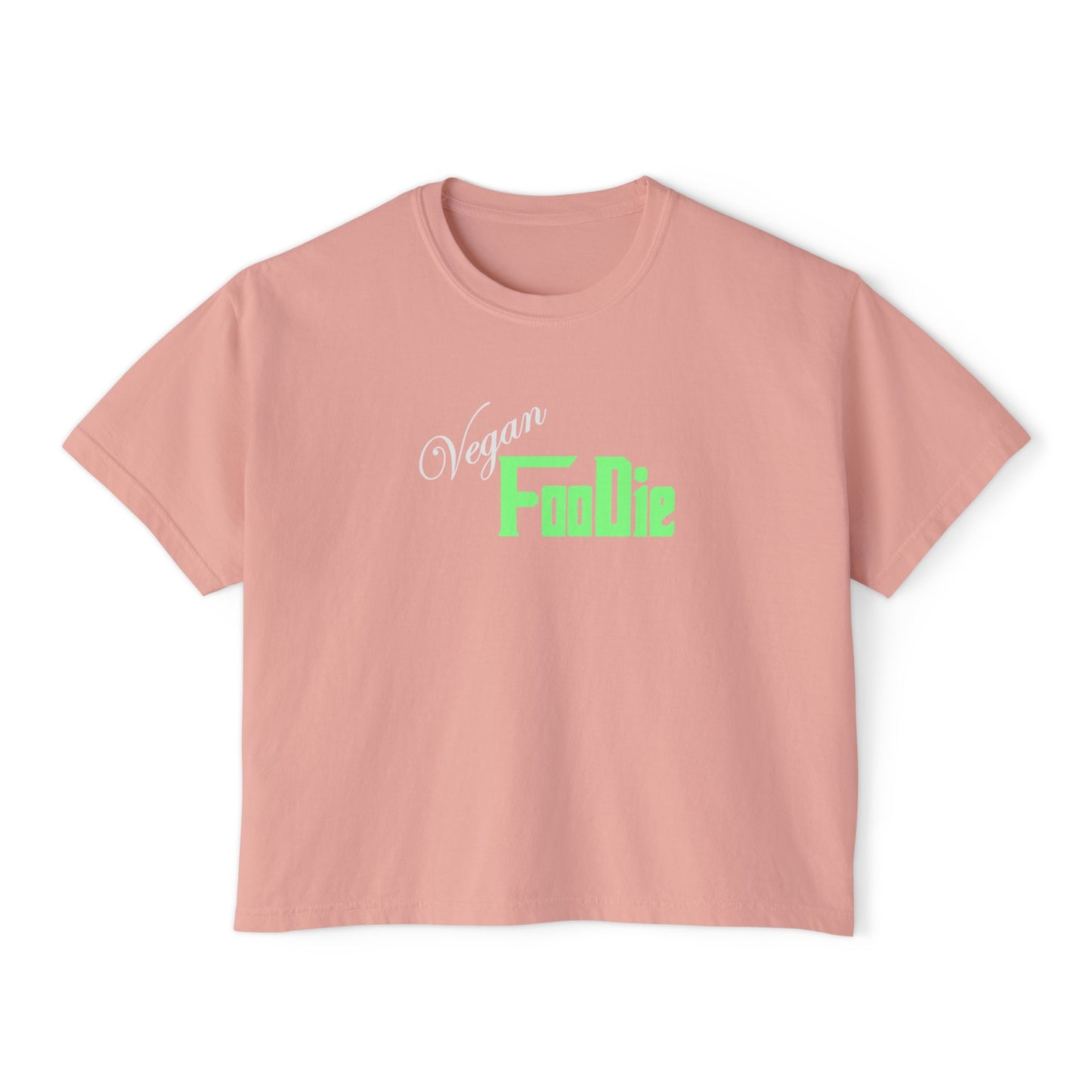 L.O.E.F Women Vegan Foodie Boxy Tee (Mint Green)