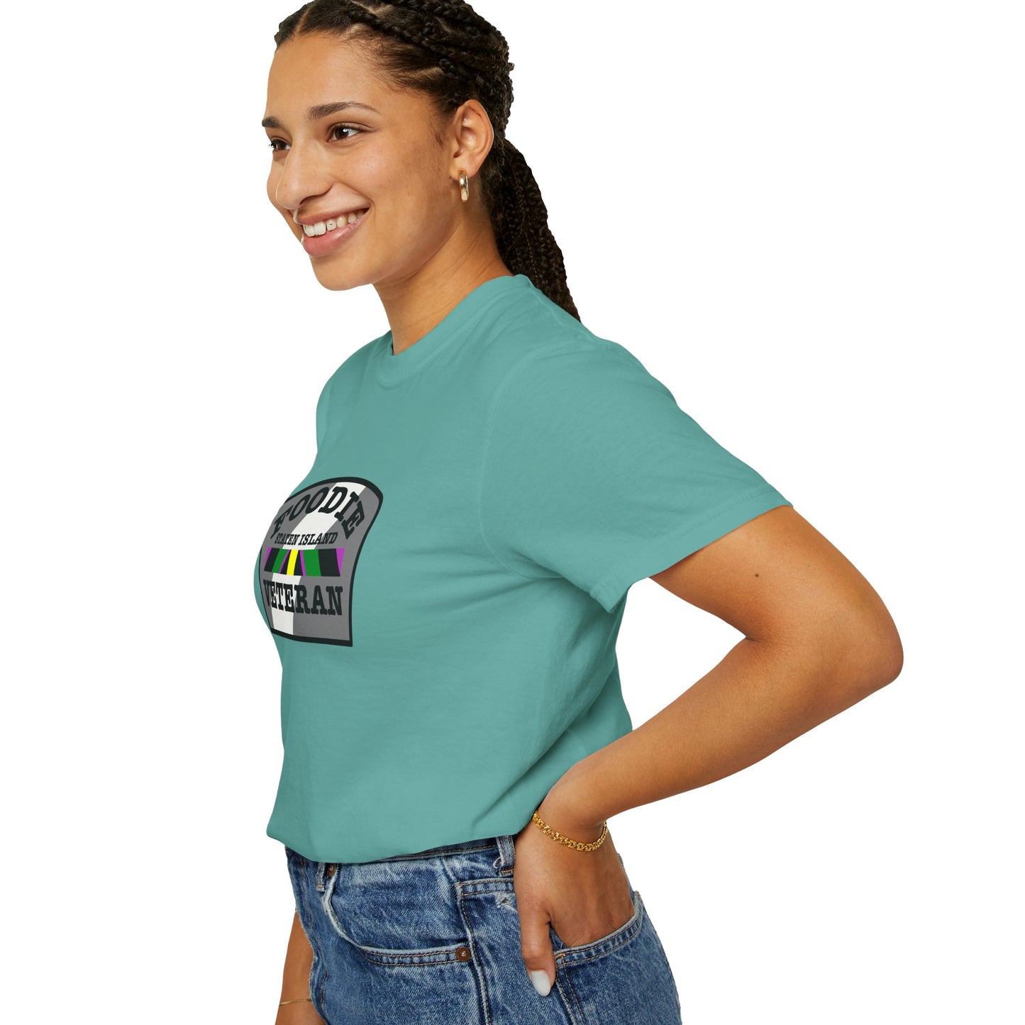 L.O.E.F Foodie Veteran Staten Island Unisex Tee Shirt (Gray)