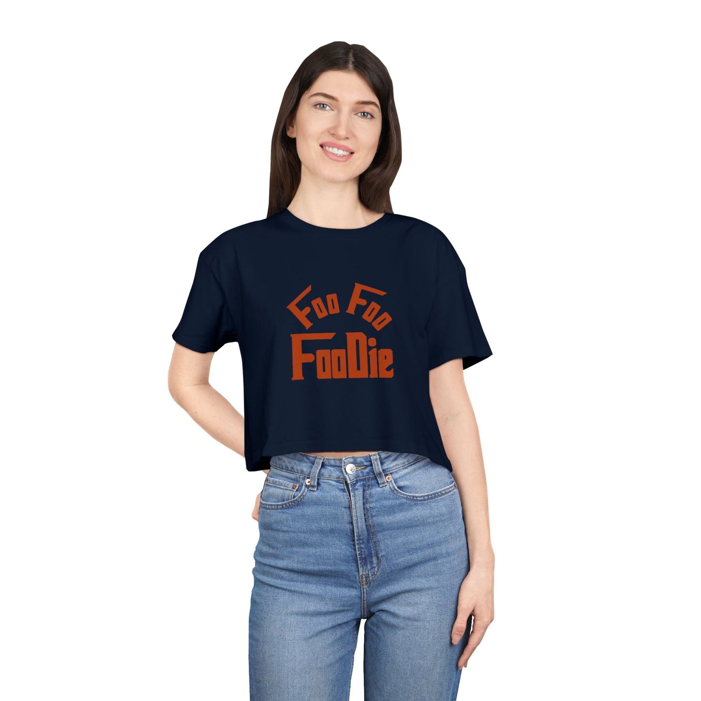 L.O.E.F Women Vegan Foodie Crop Tee (Rust)