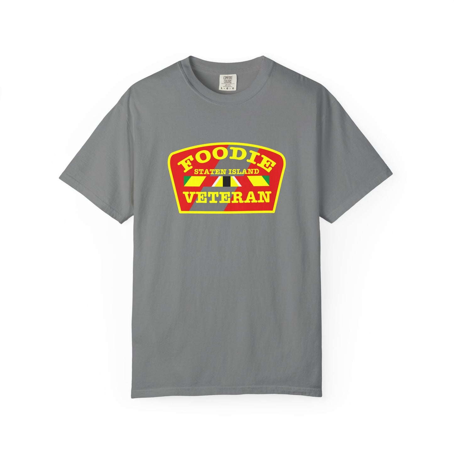 L.O.E.F Foodie Veteran STATEN ISLAND Unisex Tee Shirt (Yellow)