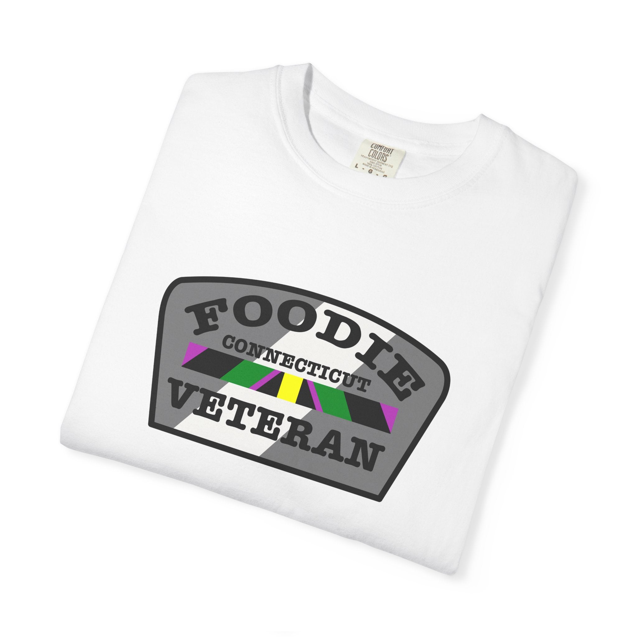 L.O.E.F Foodie Veteran CONNECTICUT Unisex Tee Shirt (Black)