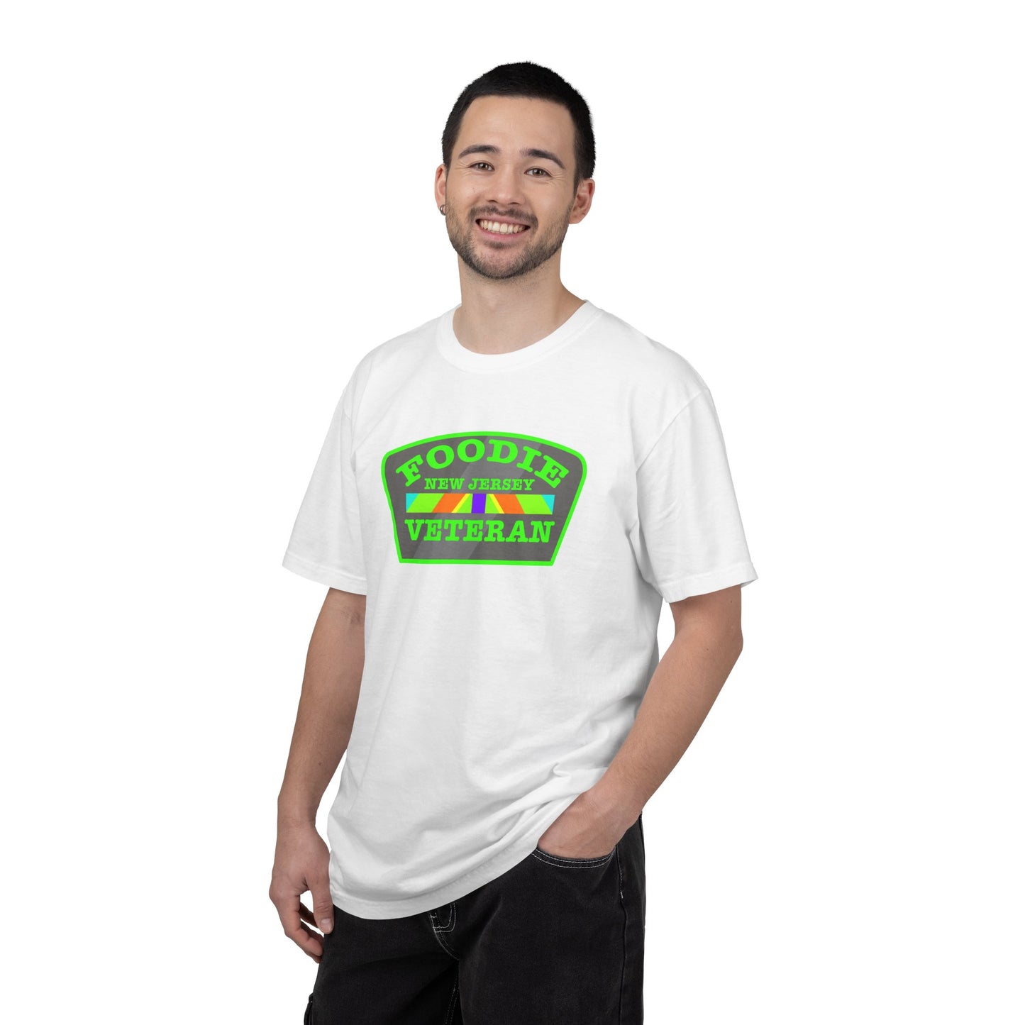 L.O.E.F Foodie Veteran NEW JERSEY Unisex Tee Shirt (Neon Green)