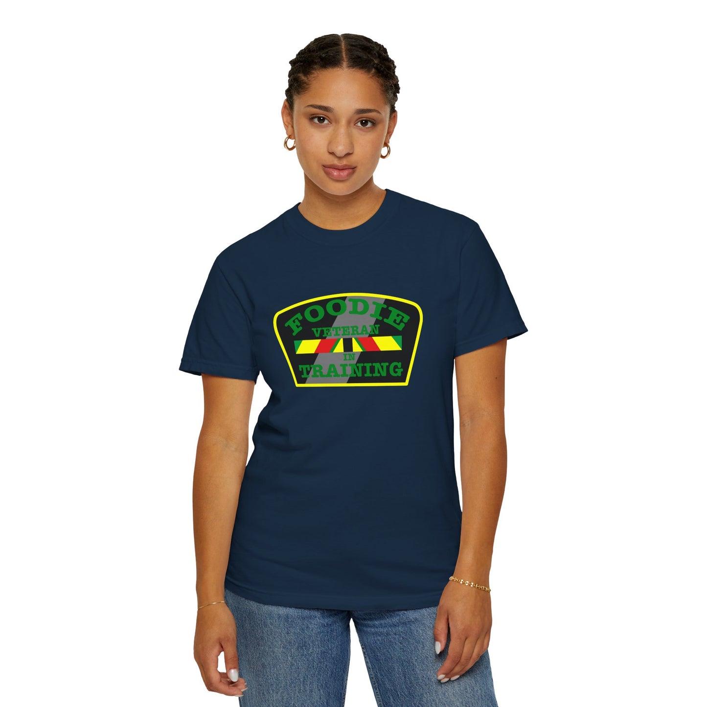 L.O.E.F Foodie Veteran IN TRAINING Unisex Tee Shirt (Green)