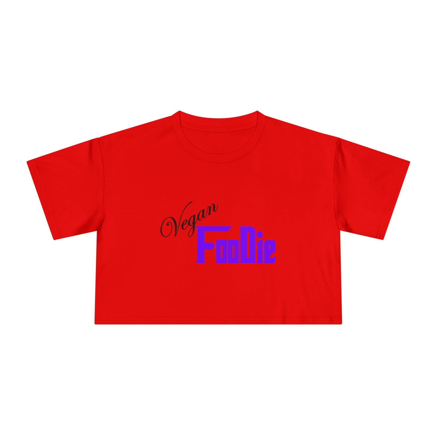 L.O.E.F Women Vegan Foodie Crop Tee (Violet)