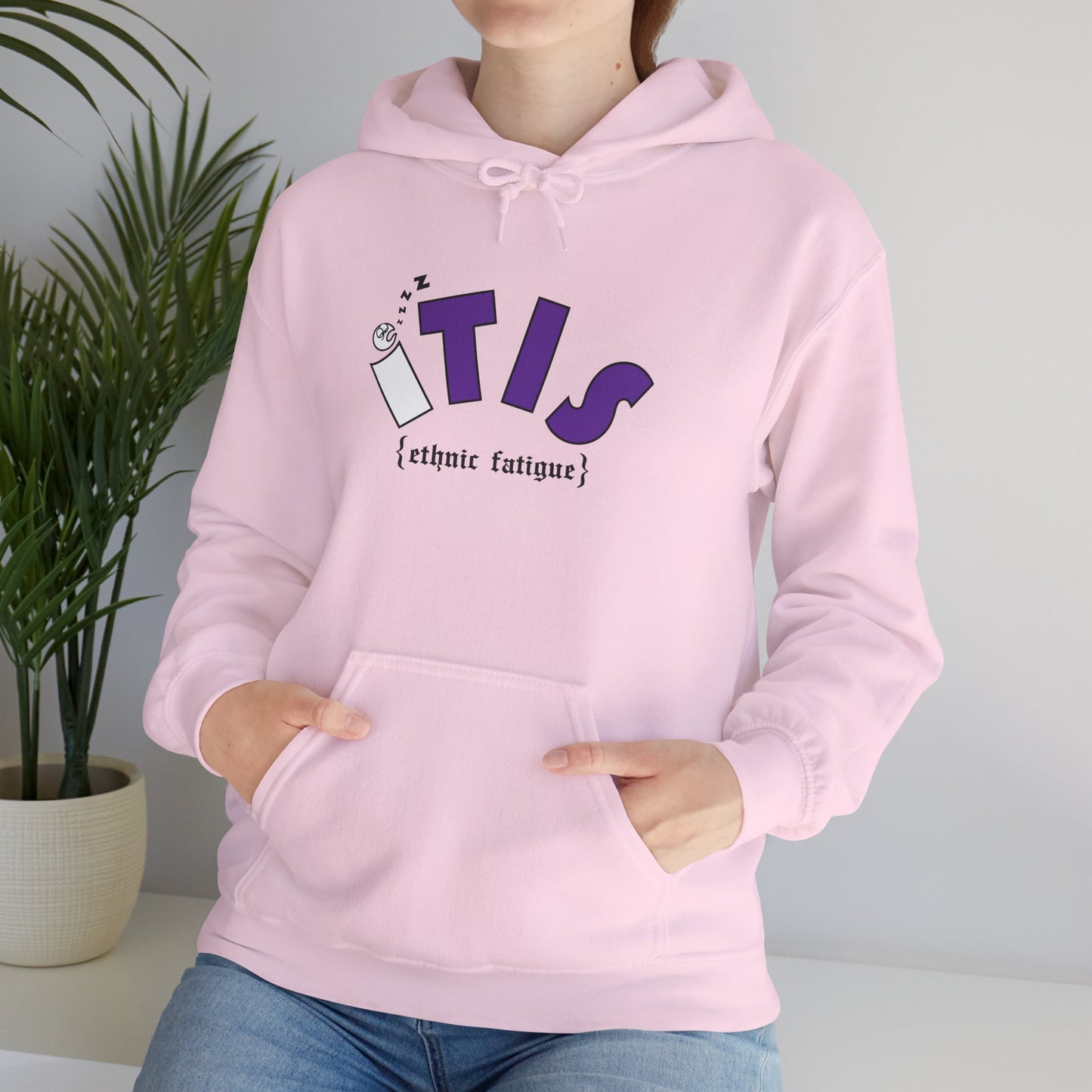 L.O.E.F ITIS Unisex Hooded Sweatshirt (White and Purple)