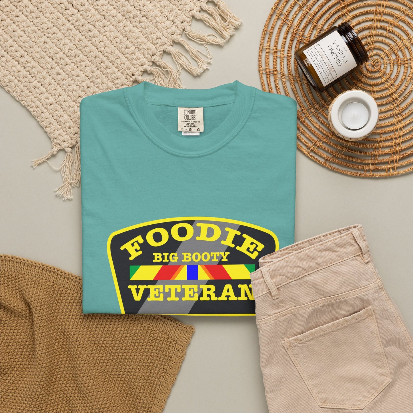 L.O.E.F Foodie Veteran BIG BOOTY Unisex Tee Shirt (Yellow)