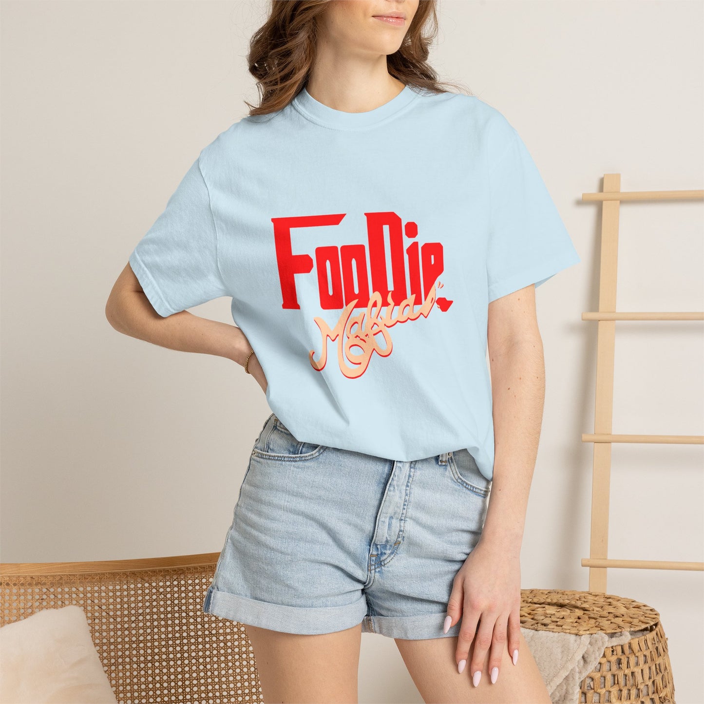 L.O.E.F Red Foodie Mafia Unisex Tee Shirt (Peach)