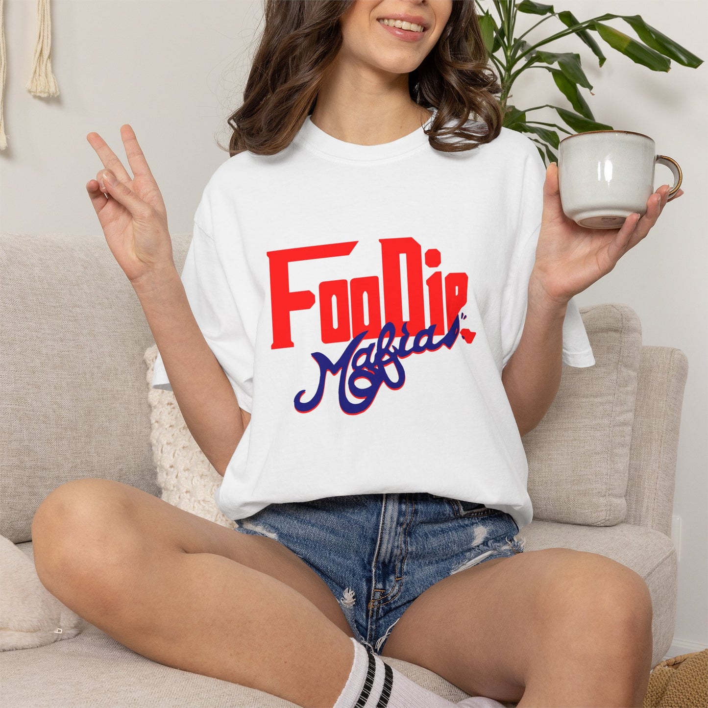 L.O.E.F Red Foodie Mafia Unisex Tee shirt (Dark Blue)