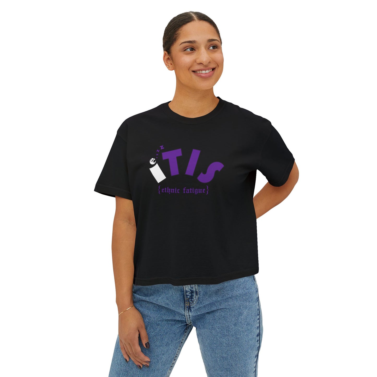 L.O.E.F ITIS Women Boxy Tee (Purple)