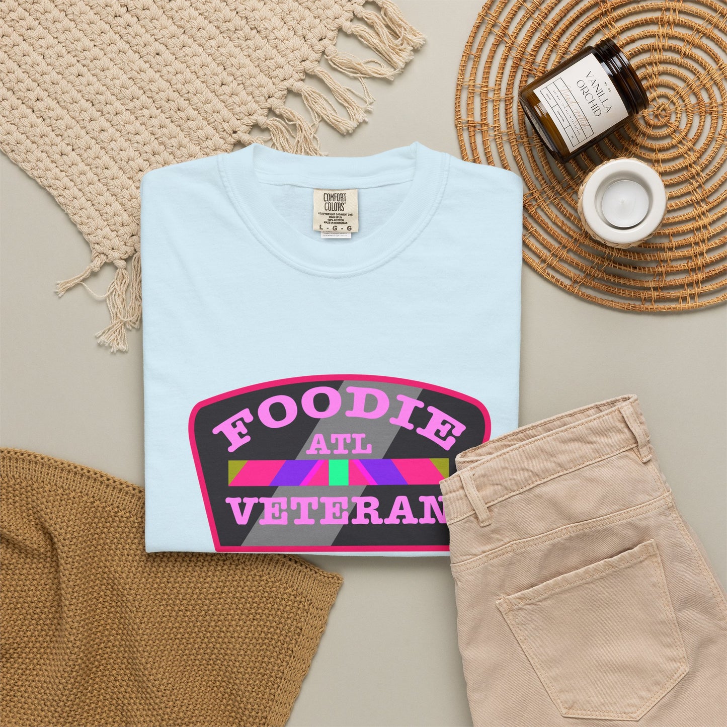 L.O.E.F Foodie Veteran ATL Unisex Tee Shirt (Pink)