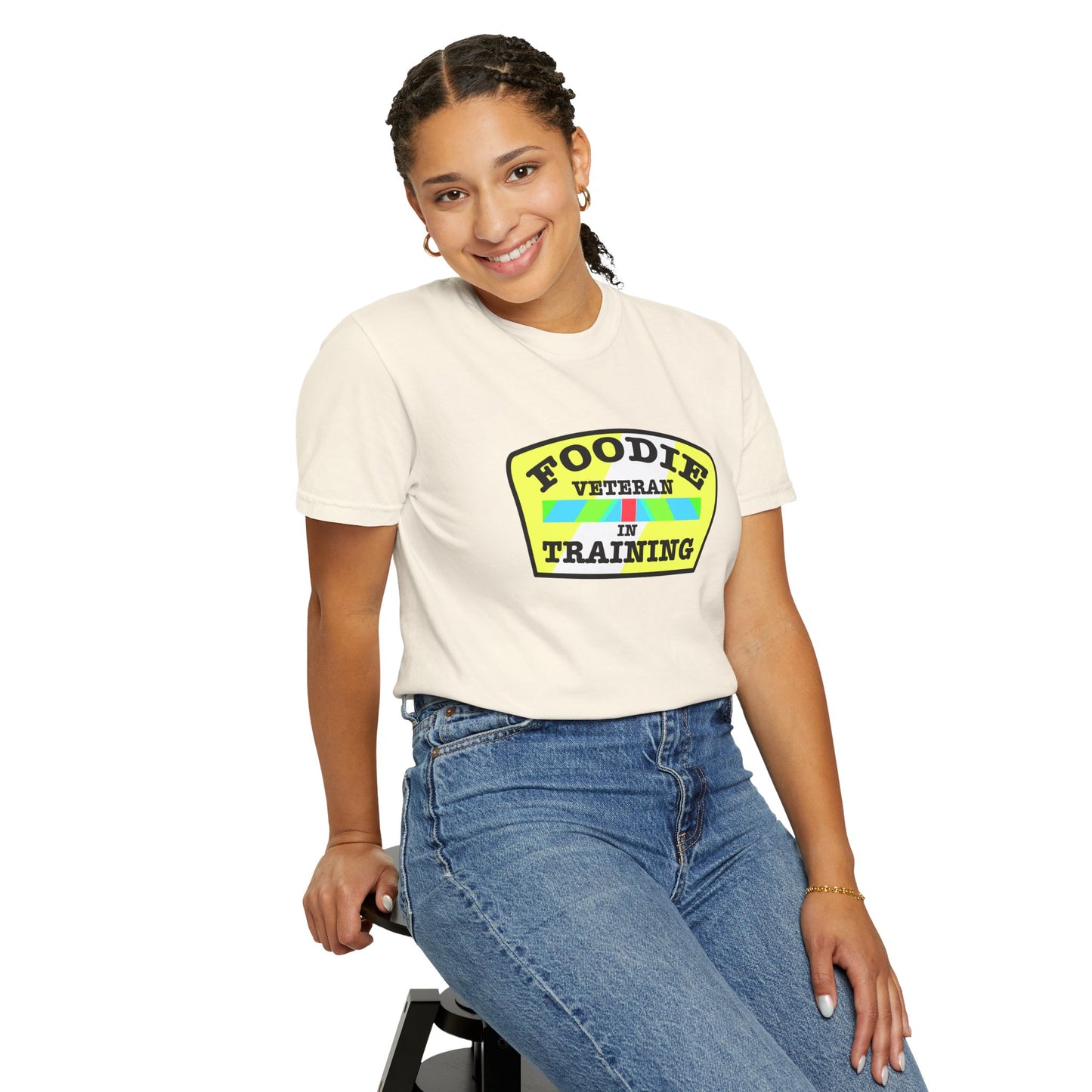 L.O.E.F Foodie Veteran IN TRAINING Unisex Tee Shirt (Yellow and Black)