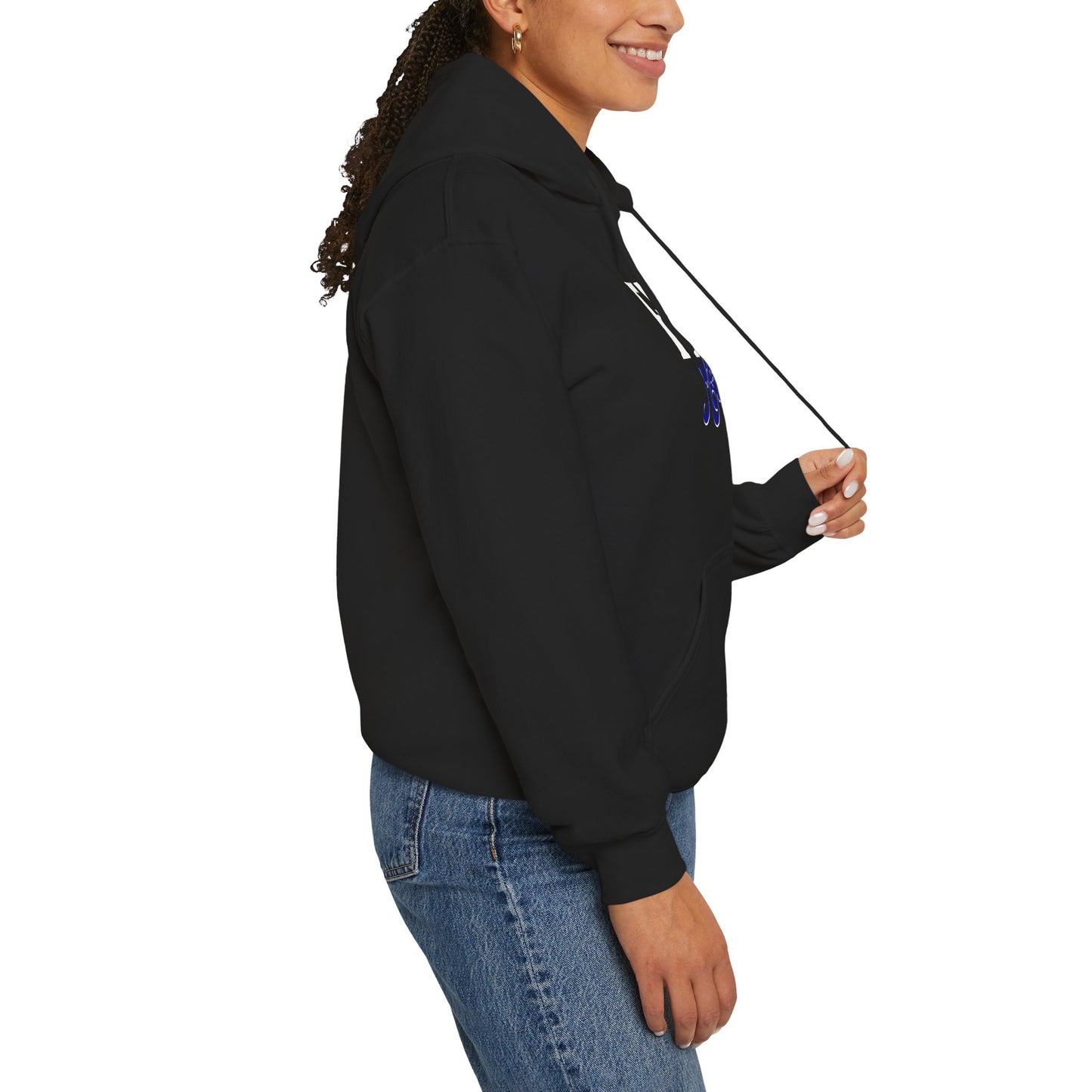 L.O.E.F White Foodie Mafia Unisex Hooded Sweatshirt (Dark Blue)