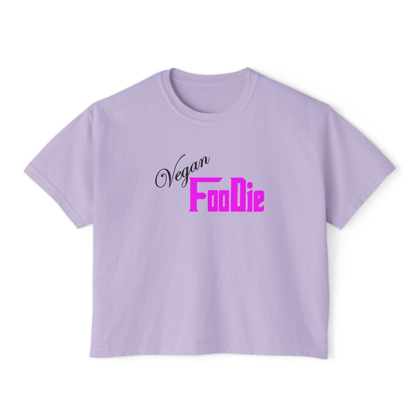 L.O.E.F Women Vegan Foodie Boxy Tee (Fuchsia)