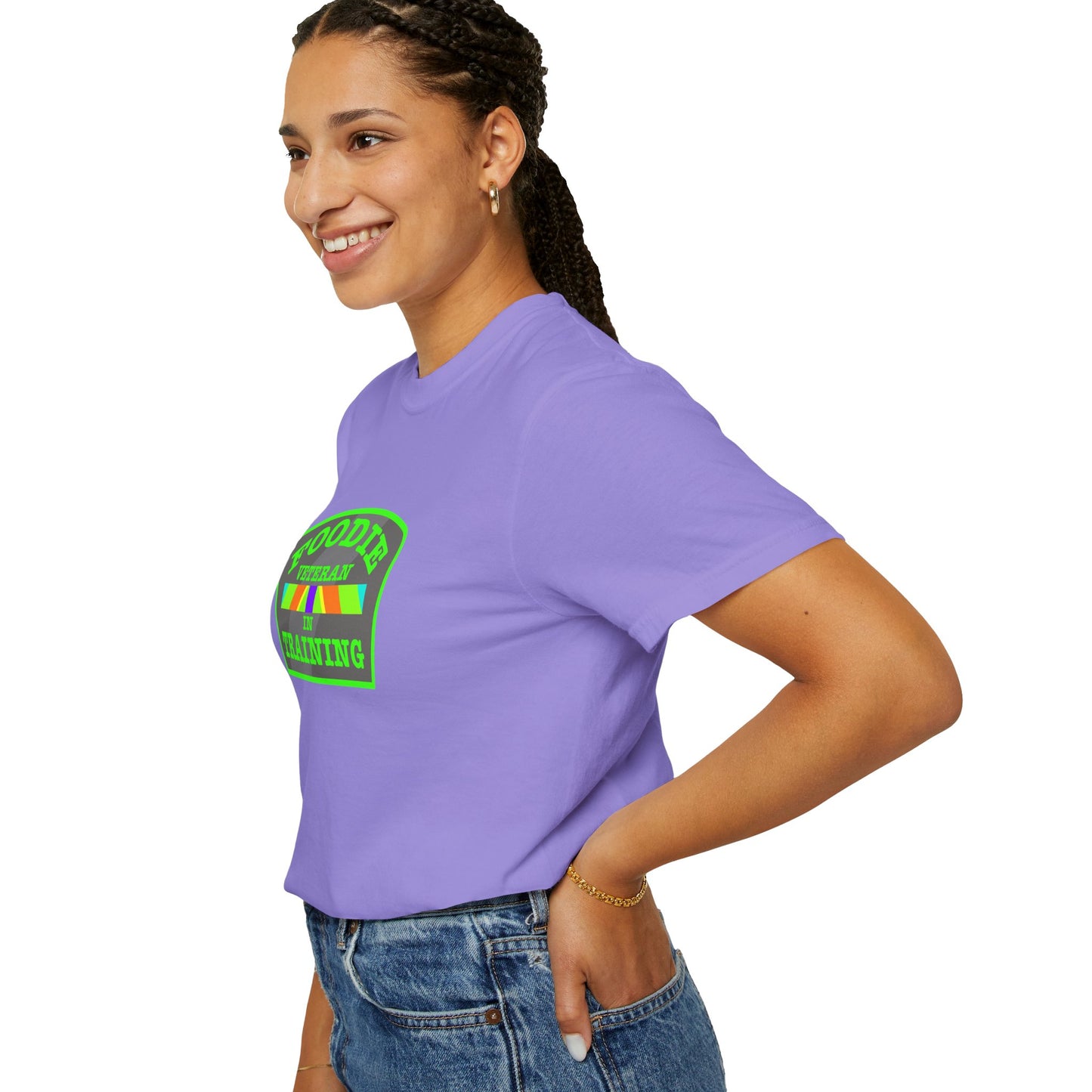 L.O.E.F Foodie Veteran IN TRAINING Unisex Tee Shirt (Neon Green)