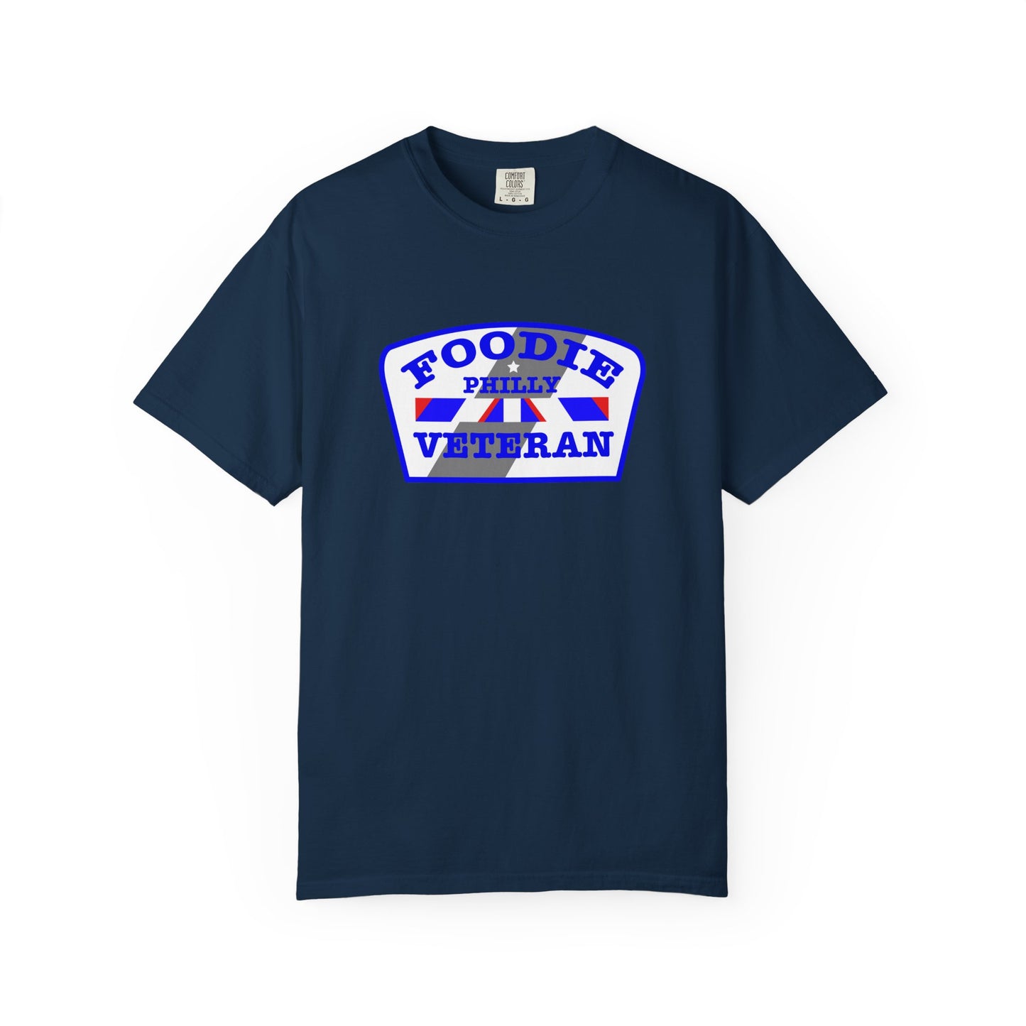 L.O.E.F Foodie Veteran PHILLY Unisex Tee Shirt (Blue)