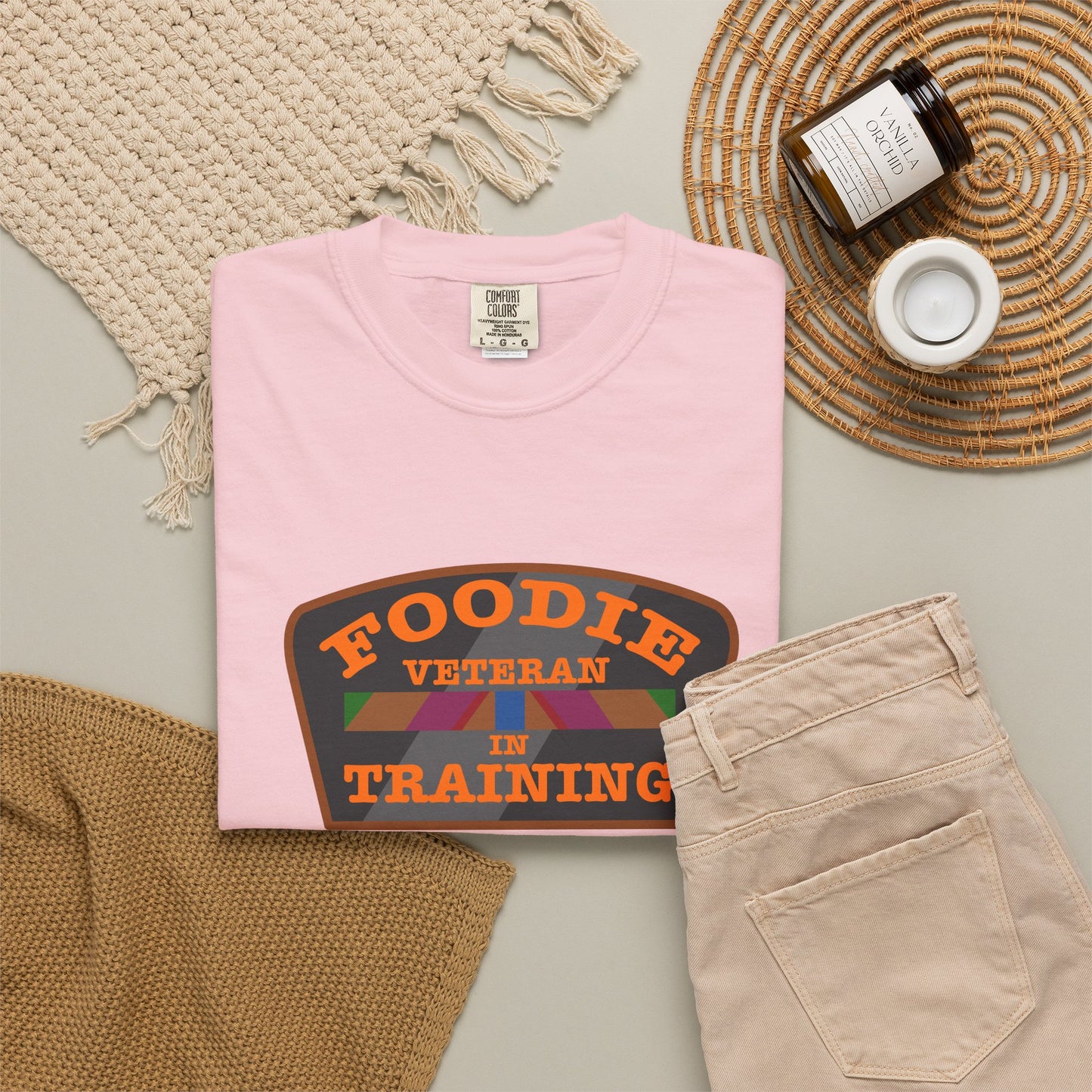 L.O.E.F Foodie Veteran IN TRAINING Unisex Tee Shirt (Orange)