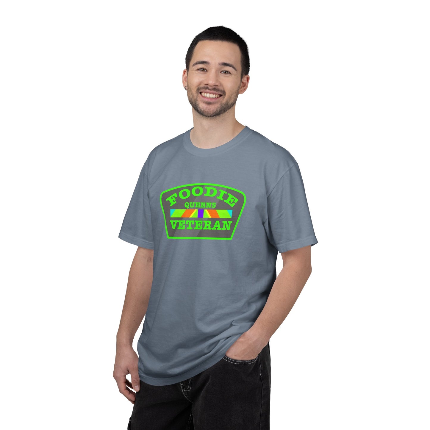 L.O.E.F Foodie Veteran QUEENS Unisex Tee Shirt (Neon Green)